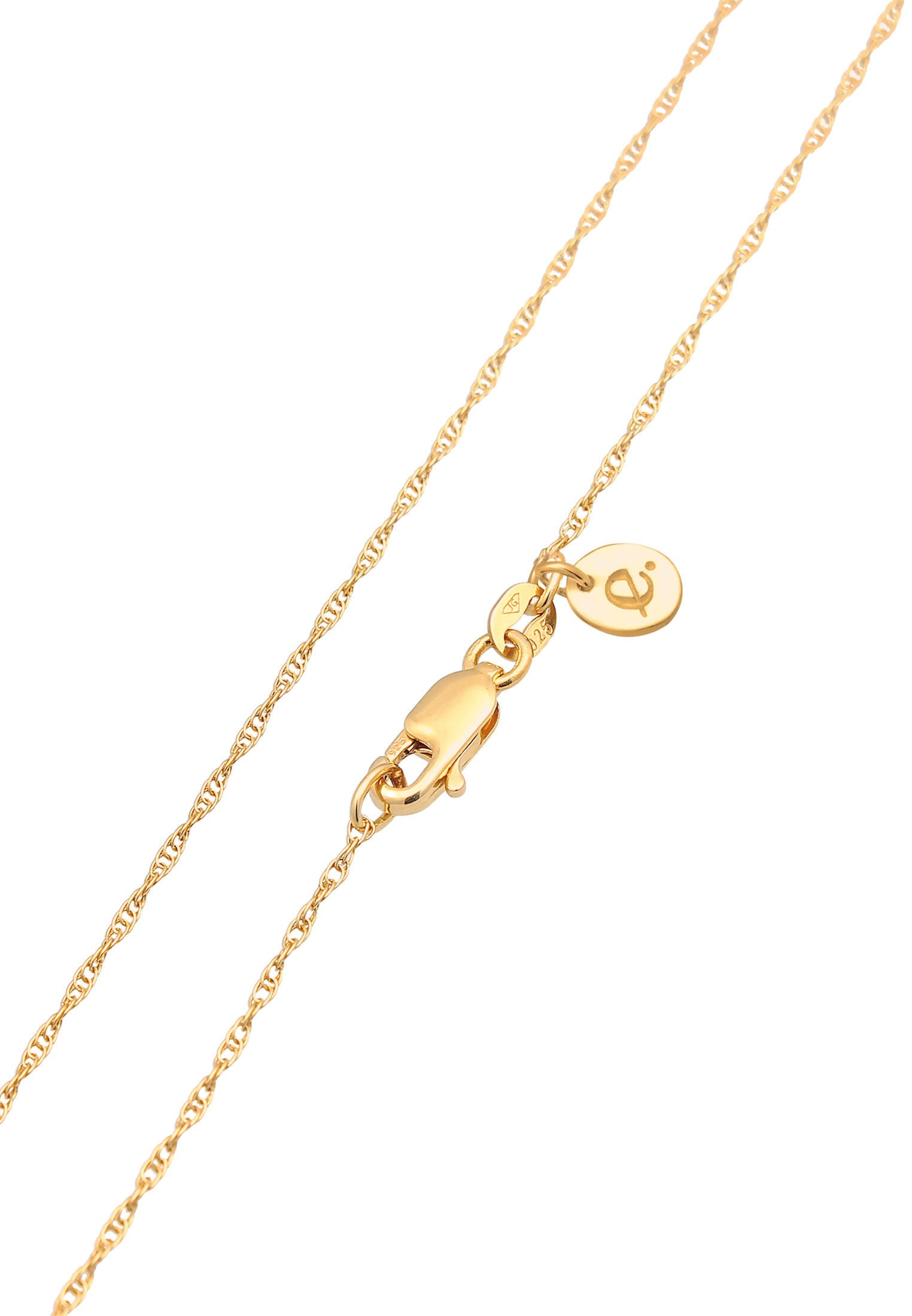 Elli Premium Kette mit Anhänger »Halskette Vintage Anhänger Topas Saphir Mondstein 925 Sterling Silber vergoldet«