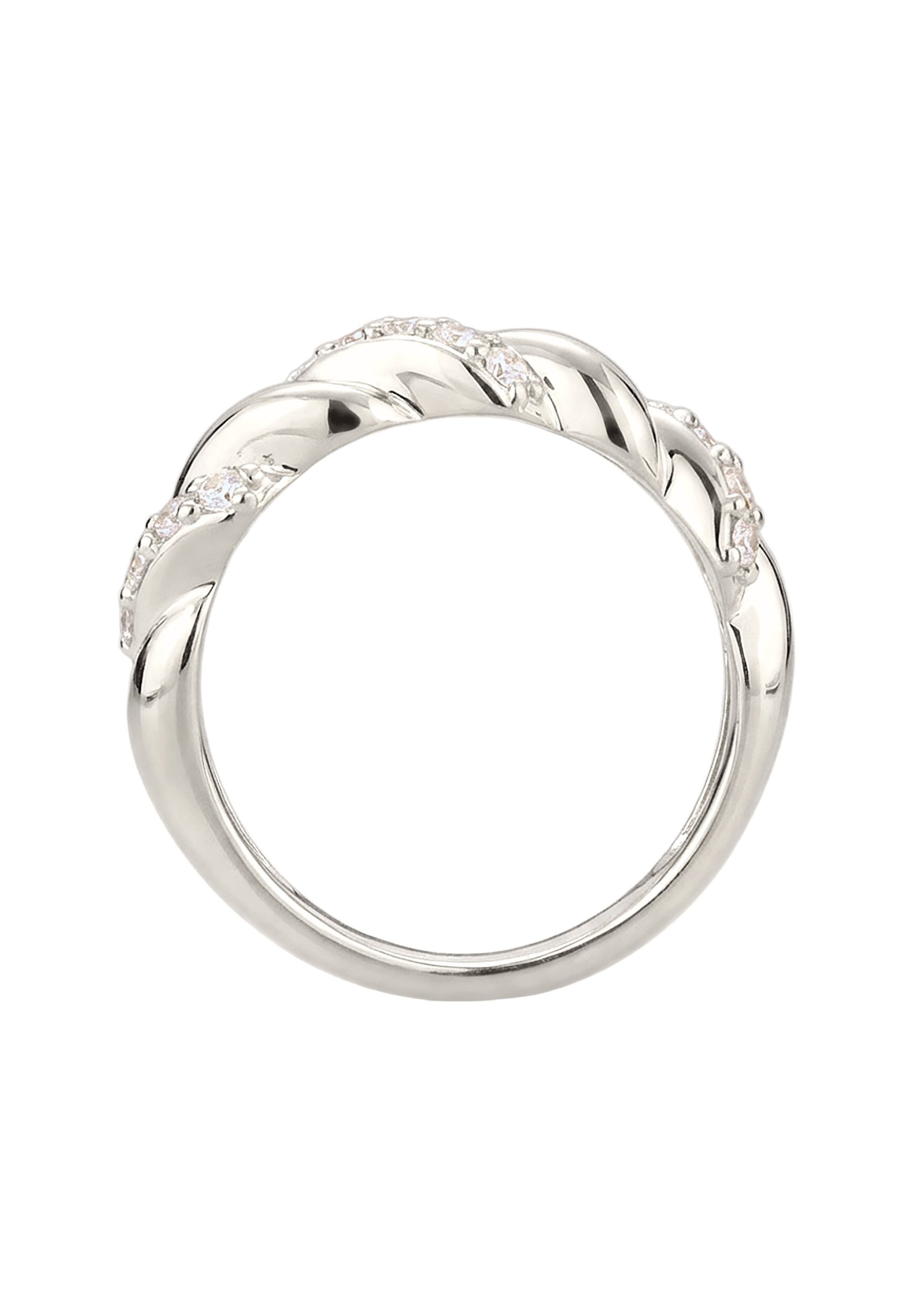 Elli Silberring »Ring Twisted Look mit Kristallen von Swarovski® 925 Sterling Silber«
