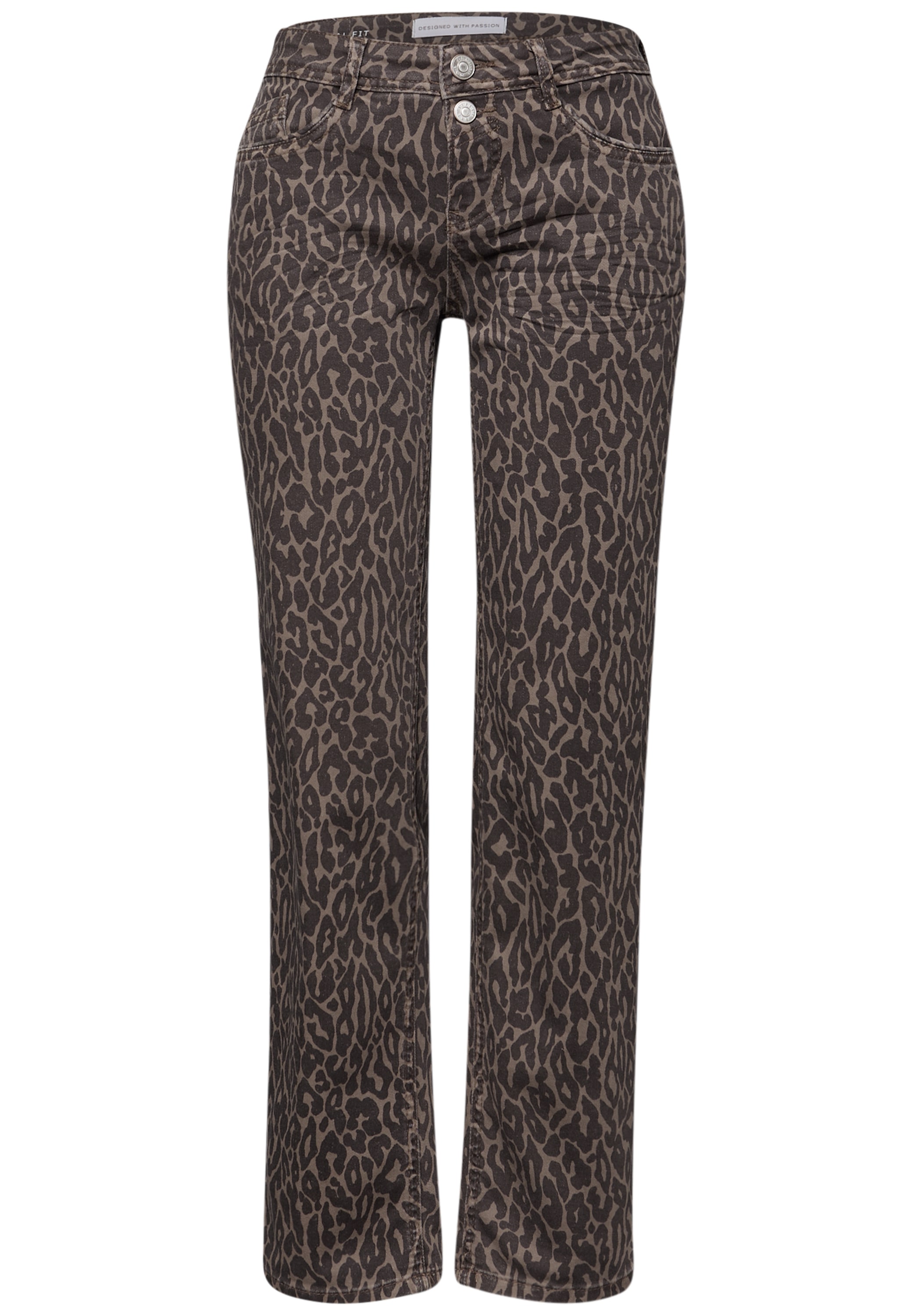 STREET ONE Straight-Jeans »Style Amalia« im Leo-Look