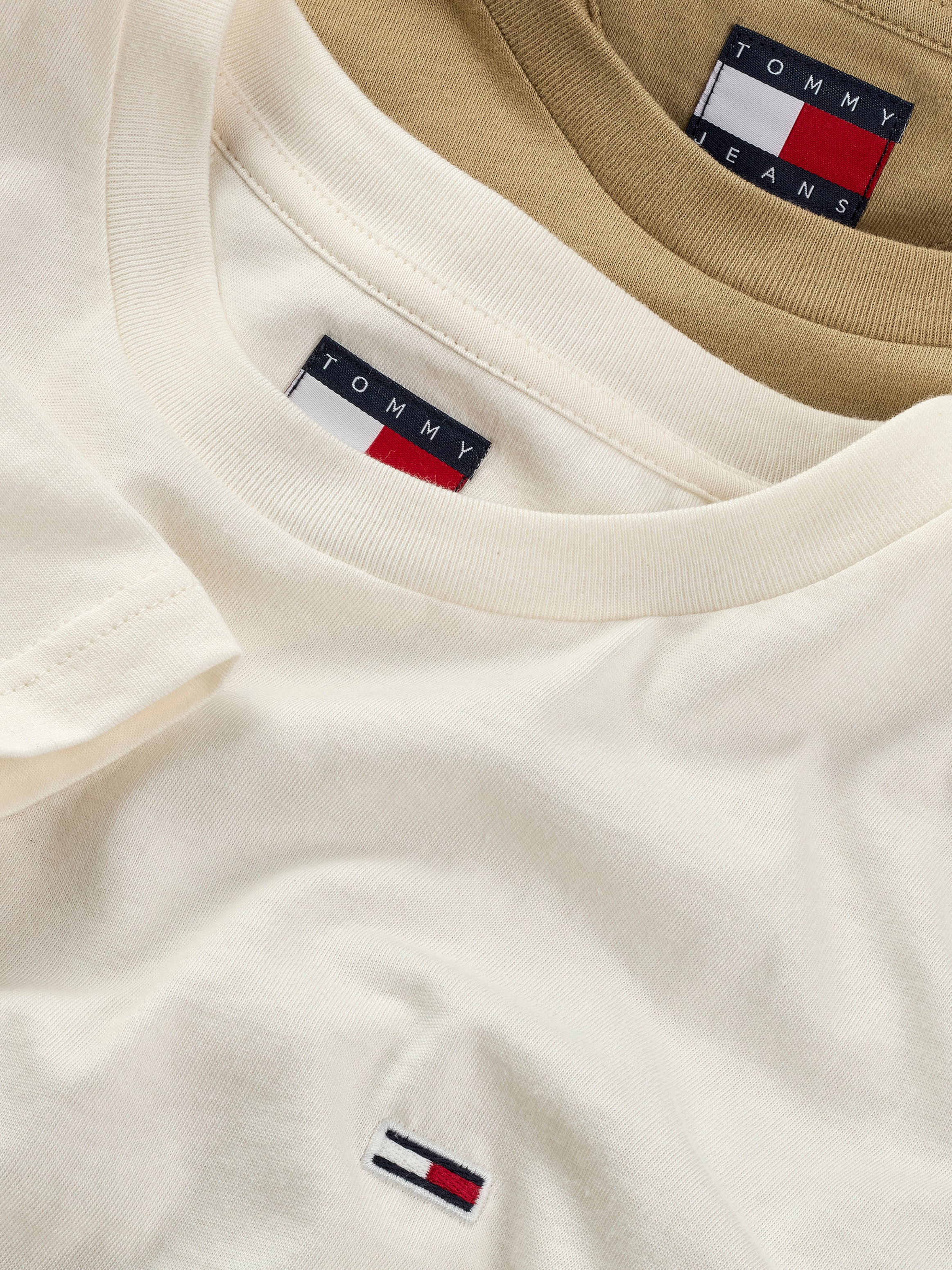 Tommy Jeans Rundhalsshirt »TJM XSLIM 2PACK JERSEY TEE EXT«, (Packung, 2er-Pack), Logostickerei, 2Pack