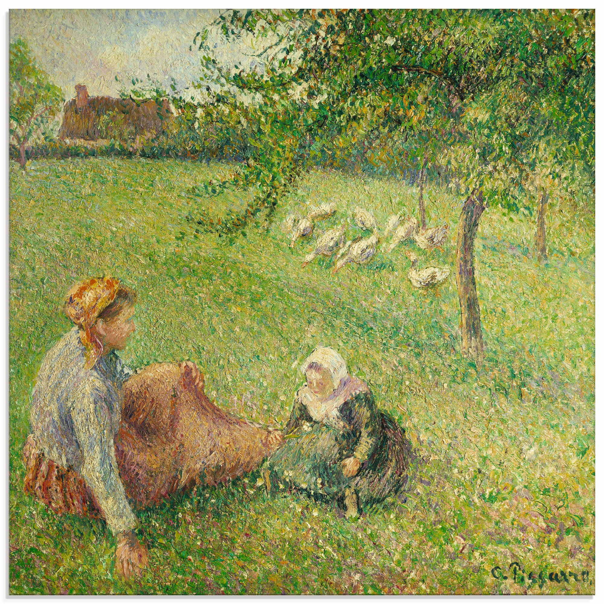 Artland Glasbild »Die Gänsehirtin. 1893«, Gruppen & Familien, (1 St.)