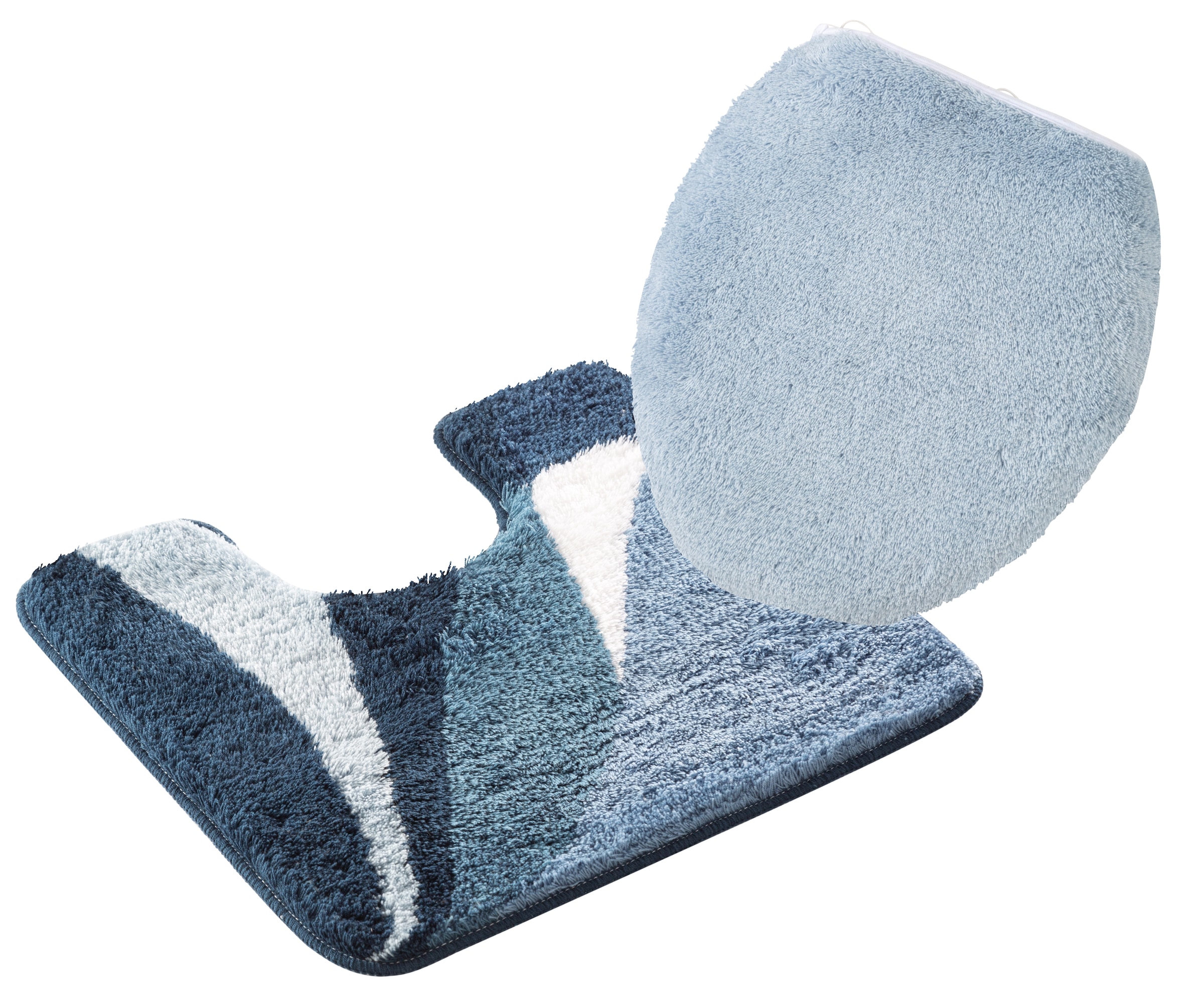 my home Badematte »Magnus, Badvorleger, Badezimmer Teppich«, rutschhemmend beschichtet, strapazierfähig-schnell trocknend, mehrfarbig, Badteppich, Badematten auch als 2 teiliges Set & rund