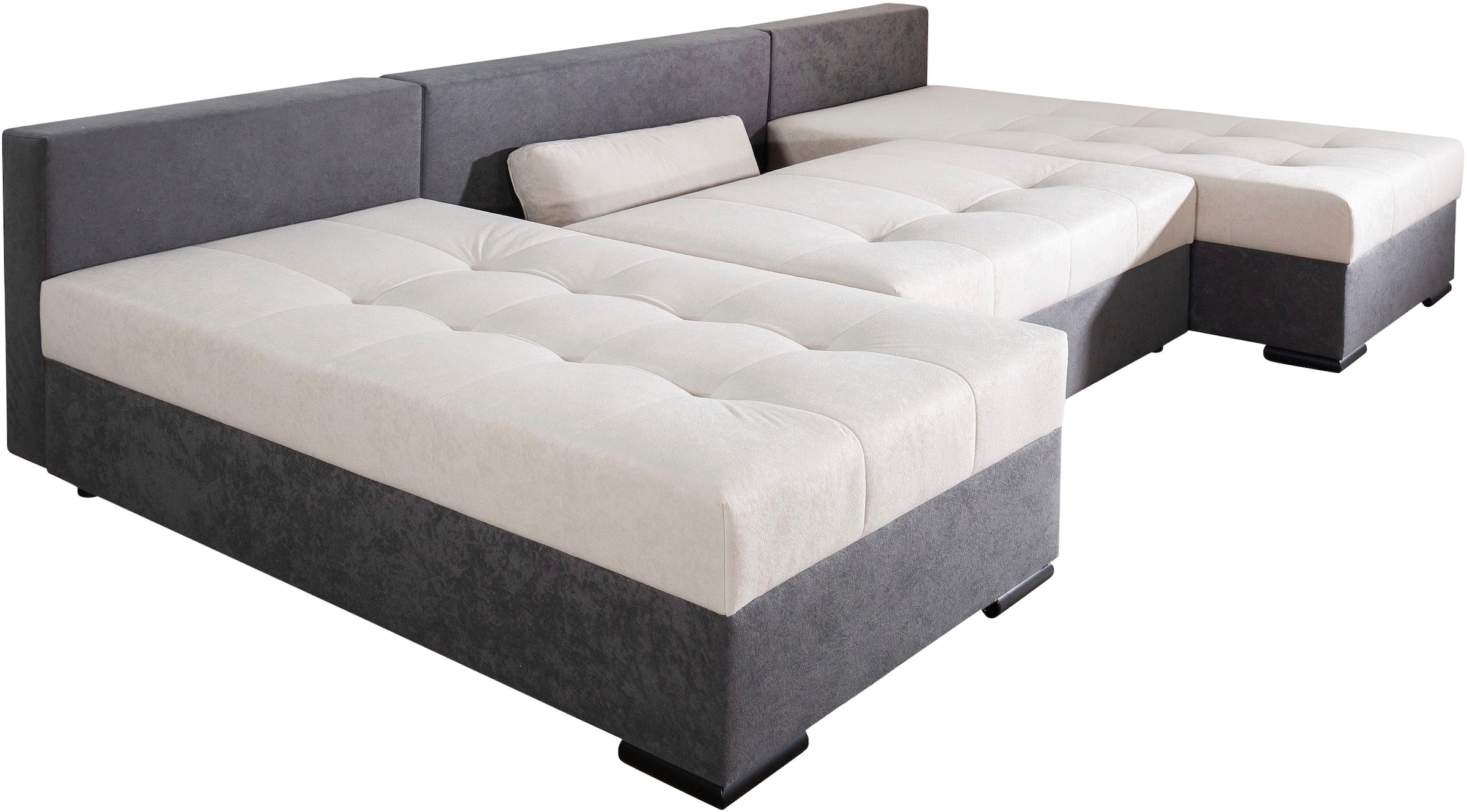 COLLECTION AB Wohnlandschaft »Josy, U-Form, Schlafsofa mit Bettkasten«, (Cord-/Mix), flexible Recamiere, Breite: 269cm, inklusive Rückenkissen