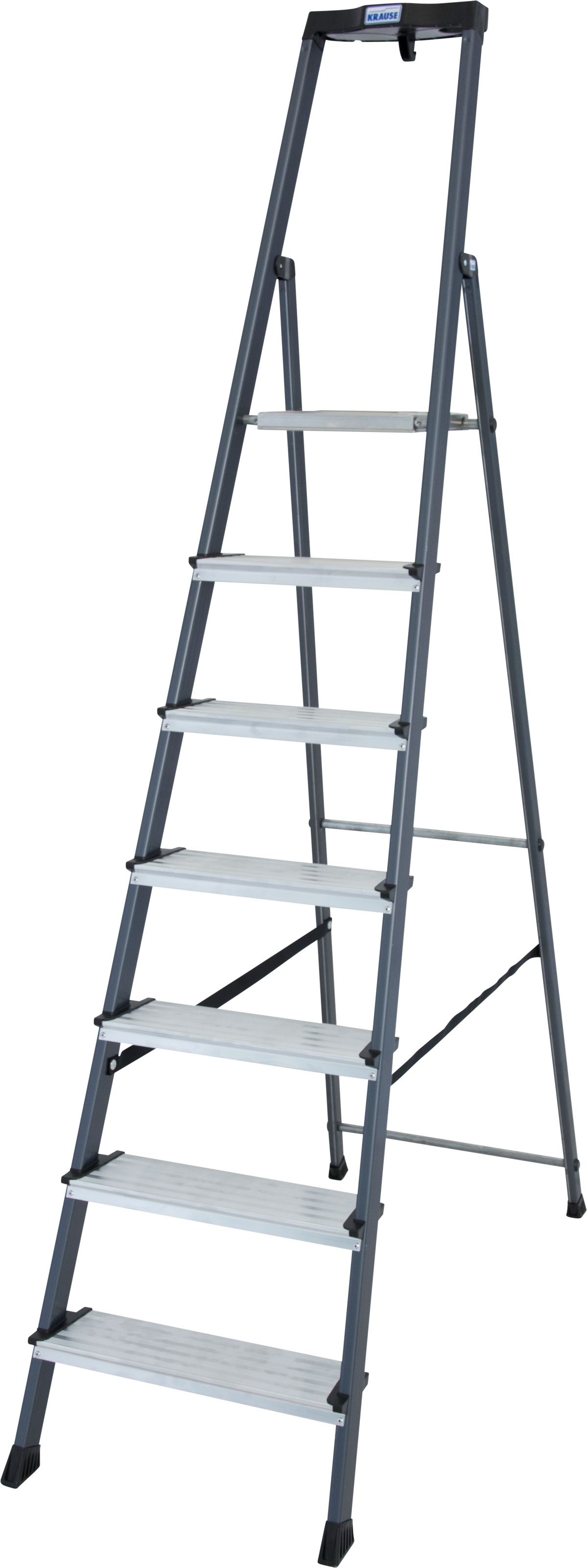 KRAUSE Stehleiter »Securo«, Alu eloxiert, 1x7 Stufen, Arbeitshöhe ca. 350 cm