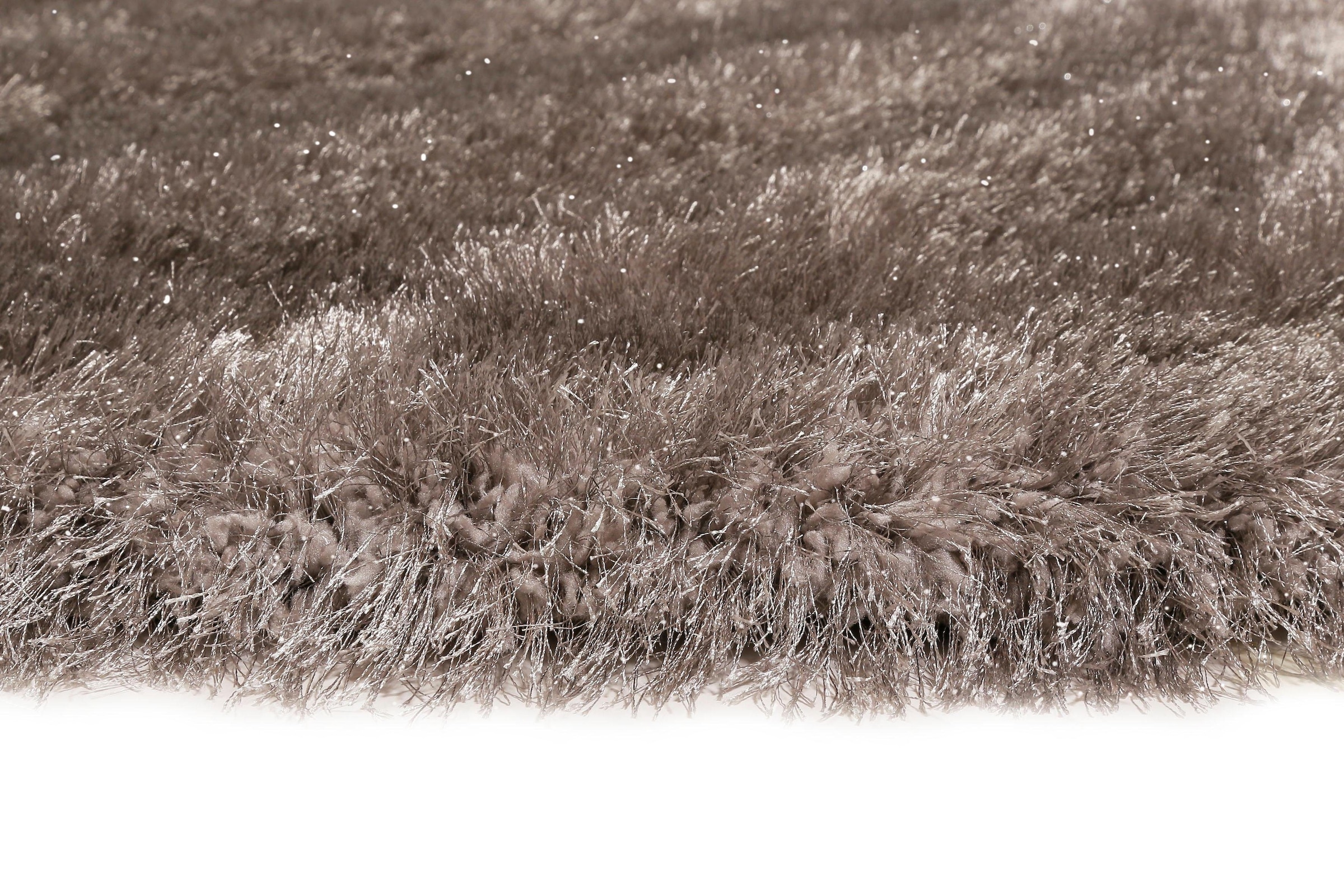 Wecon home Hochflor-Teppich »Shiny Touch«, rund, 70 mm Höhe, Wohnzimmer