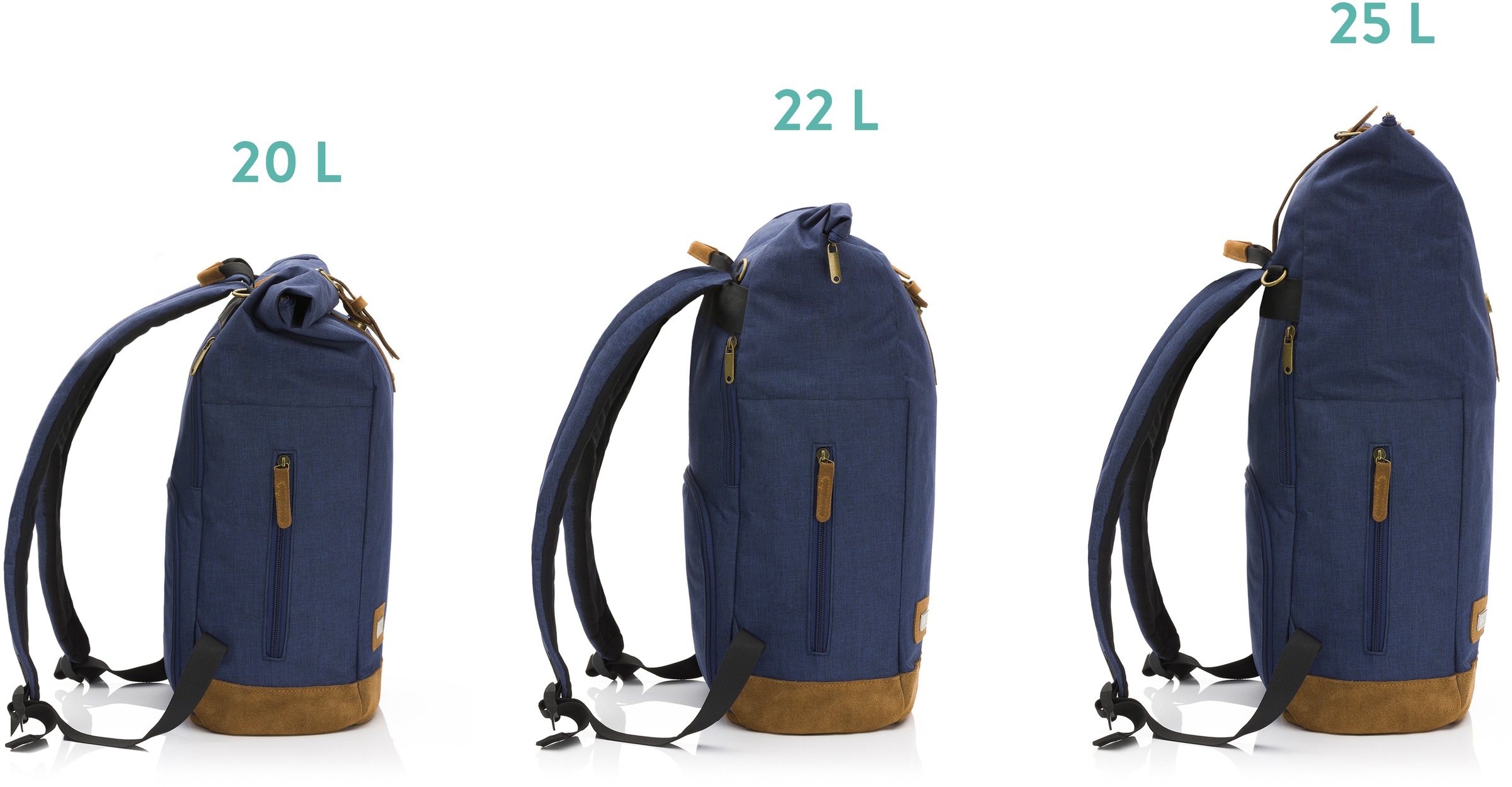 Fillikid Wickelrucksack »Berlin, navy melange«, Reflektoren, inkl. Wickelauflage