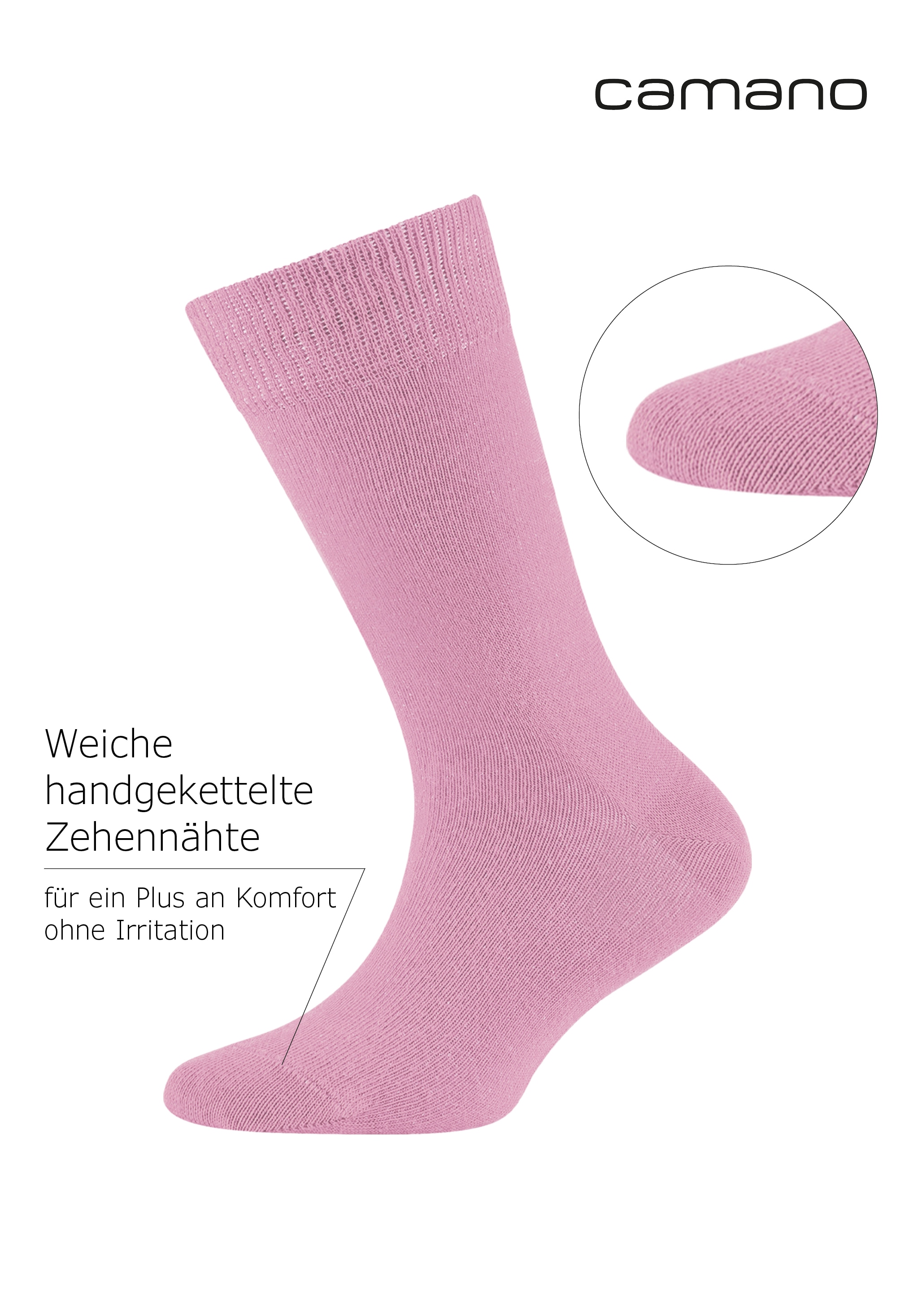 Camano Socken »ca-soft« 6 Paar,  mit Komfortbund und gepolsterten Zehen-/Fersenbereich