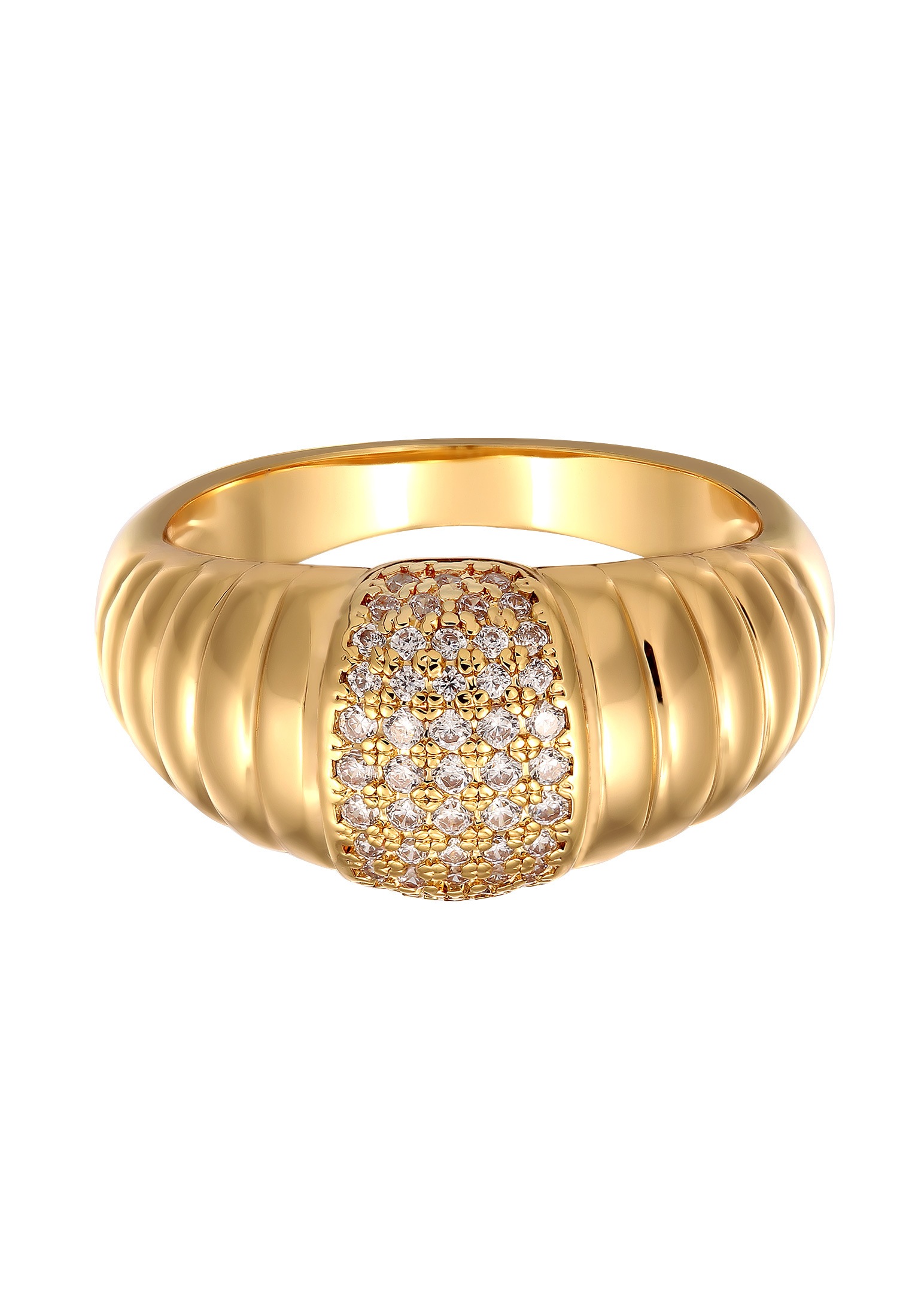 Elli Silberring »Ring Zirkonia Statement Goldfarben«