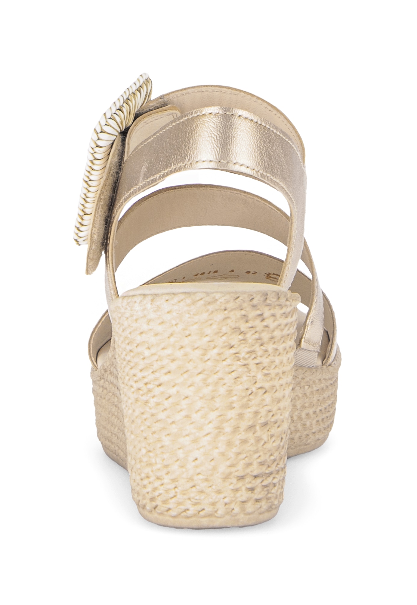 Gabor Keilsandalette  , Sommerschuh, Riemchensandale mit auffälliger Zierschnalle