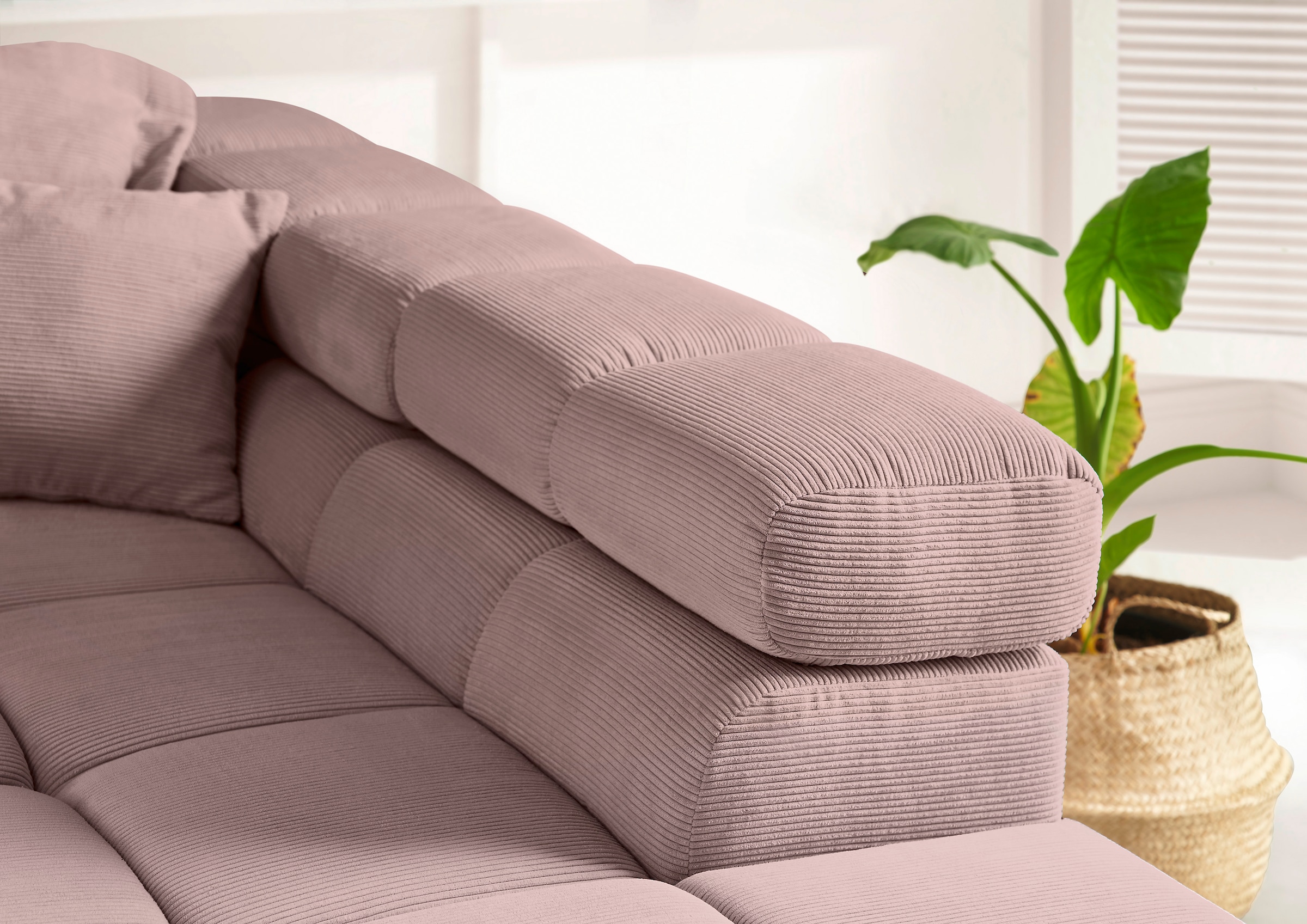 Home affaire Ecksofa »Ancona incl. Kopfteilverstellung, OTTOs Choice, Breite 319cm, L-Form« wahlweise motorische Sitztiefenverstellung, auch in Cord + Easy Care