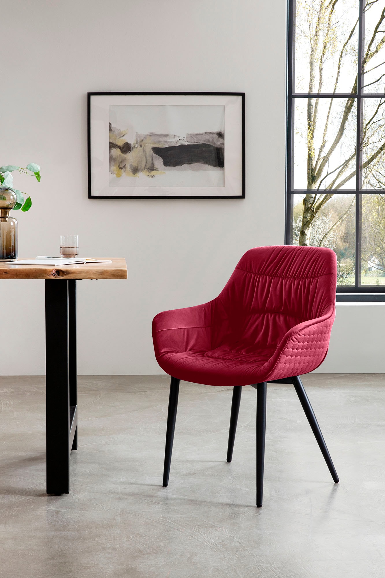 SalesFever Armlehnstuhl, Samt-Polyester, 2-fach gesteppt kaufen bei OTTO
