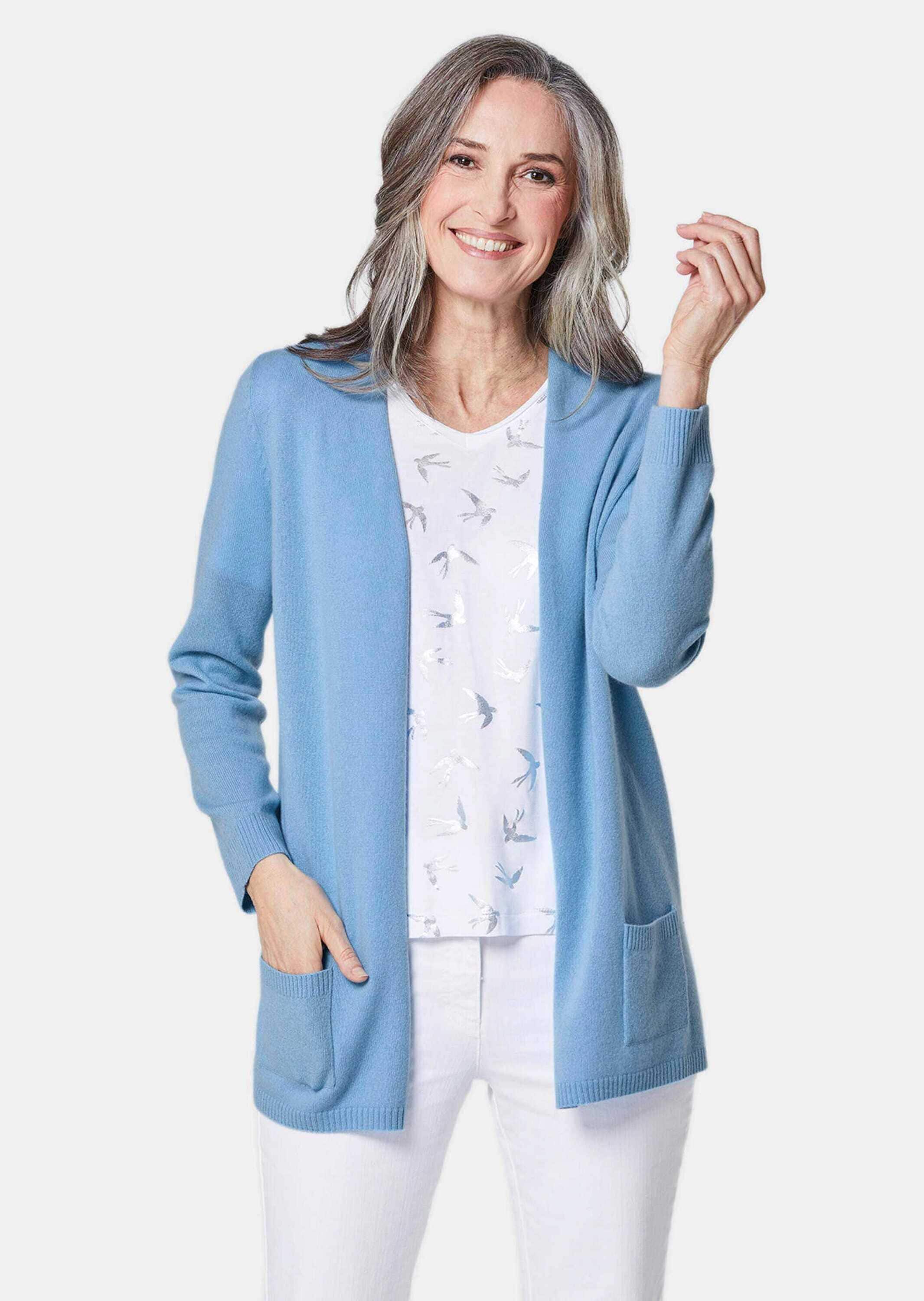 GOLDNER Strickjacke »Kurzgröße Langarm Feinstrick-Cardigan«