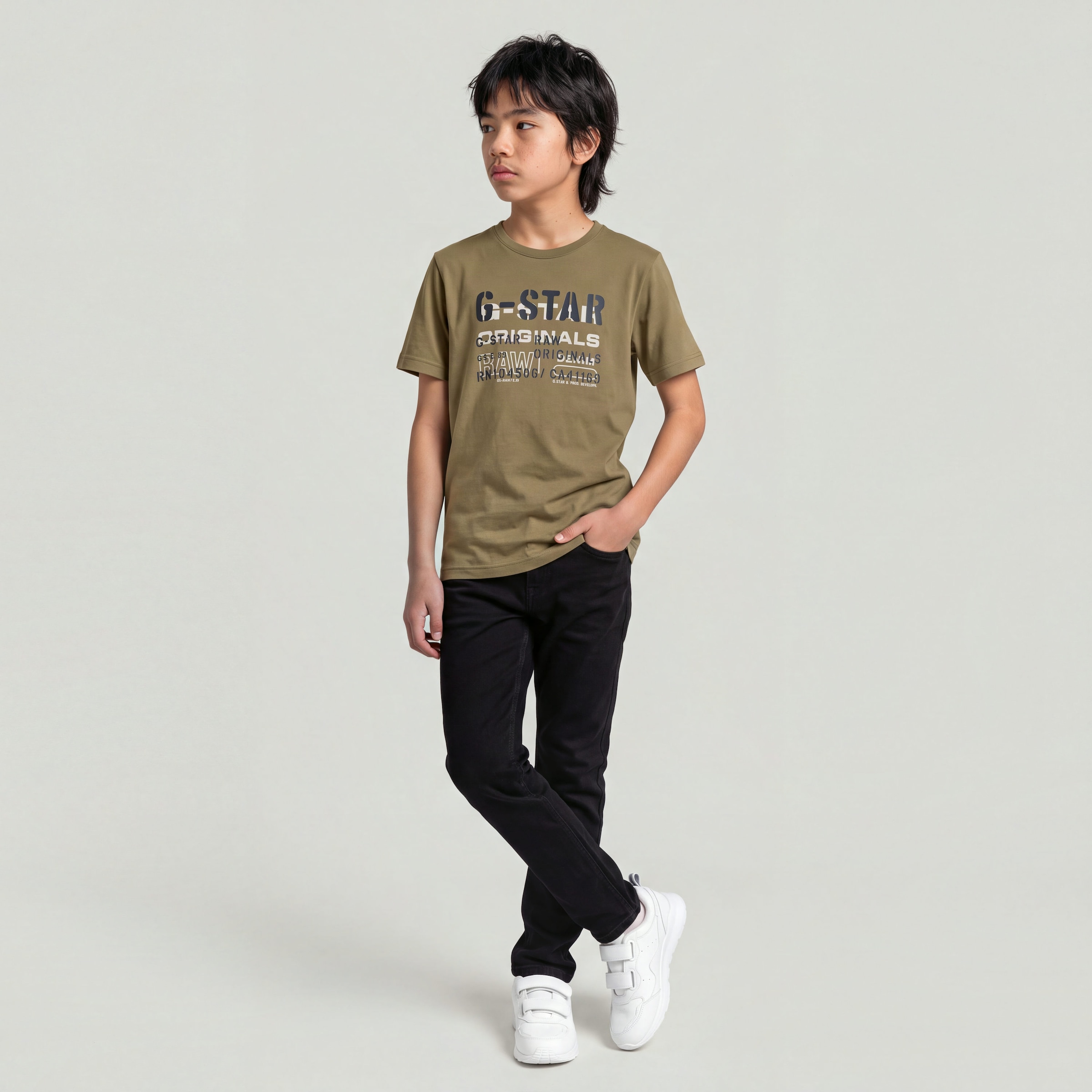 G-STAR Slim-fit-Jeans »KIDS, 3301 SLIM« mit verstellbarem Bund