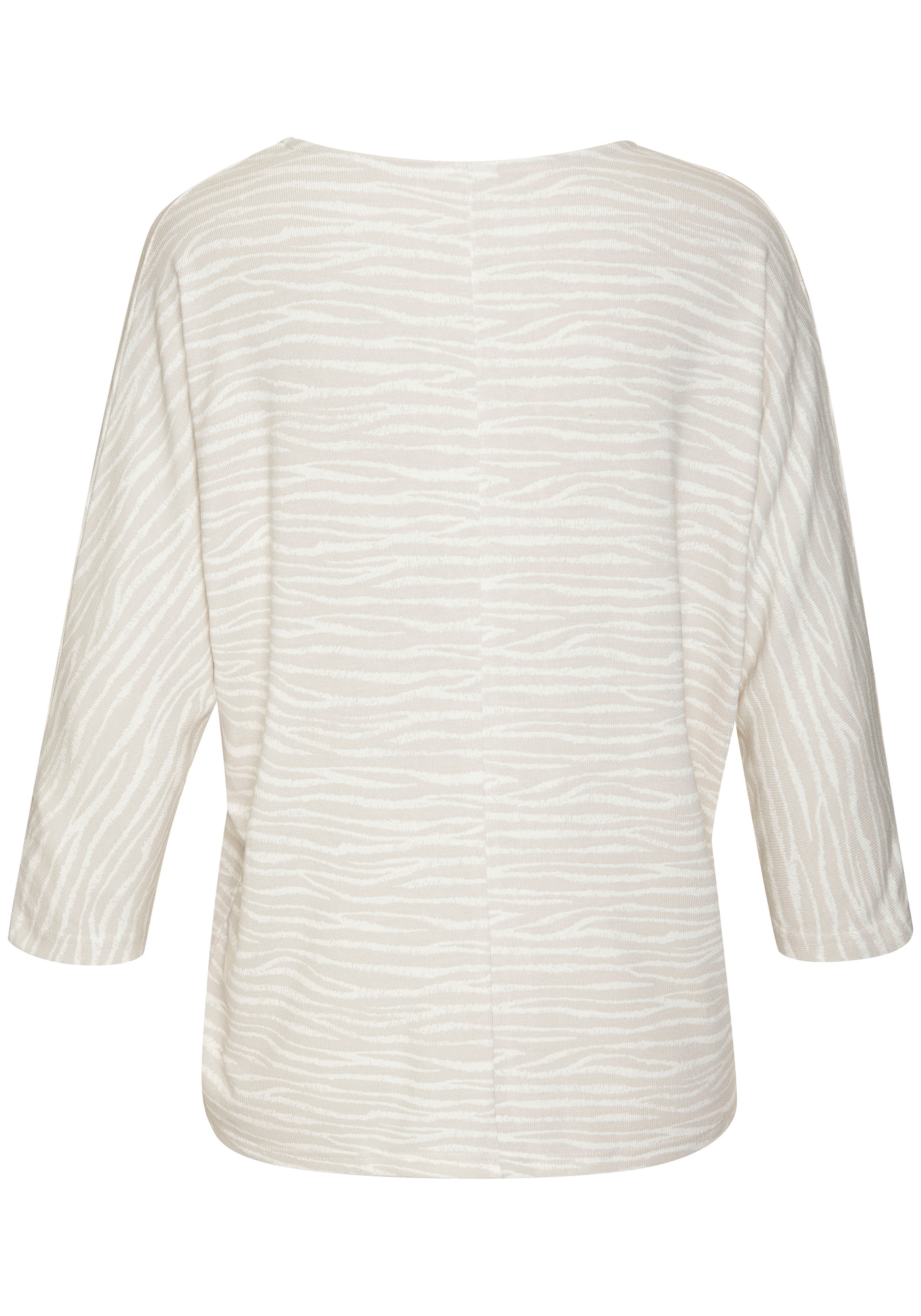 LASCANA 3/4-Arm-Shirt »mit modischem Zebra-Muster« aus weichem Viskose-Strick