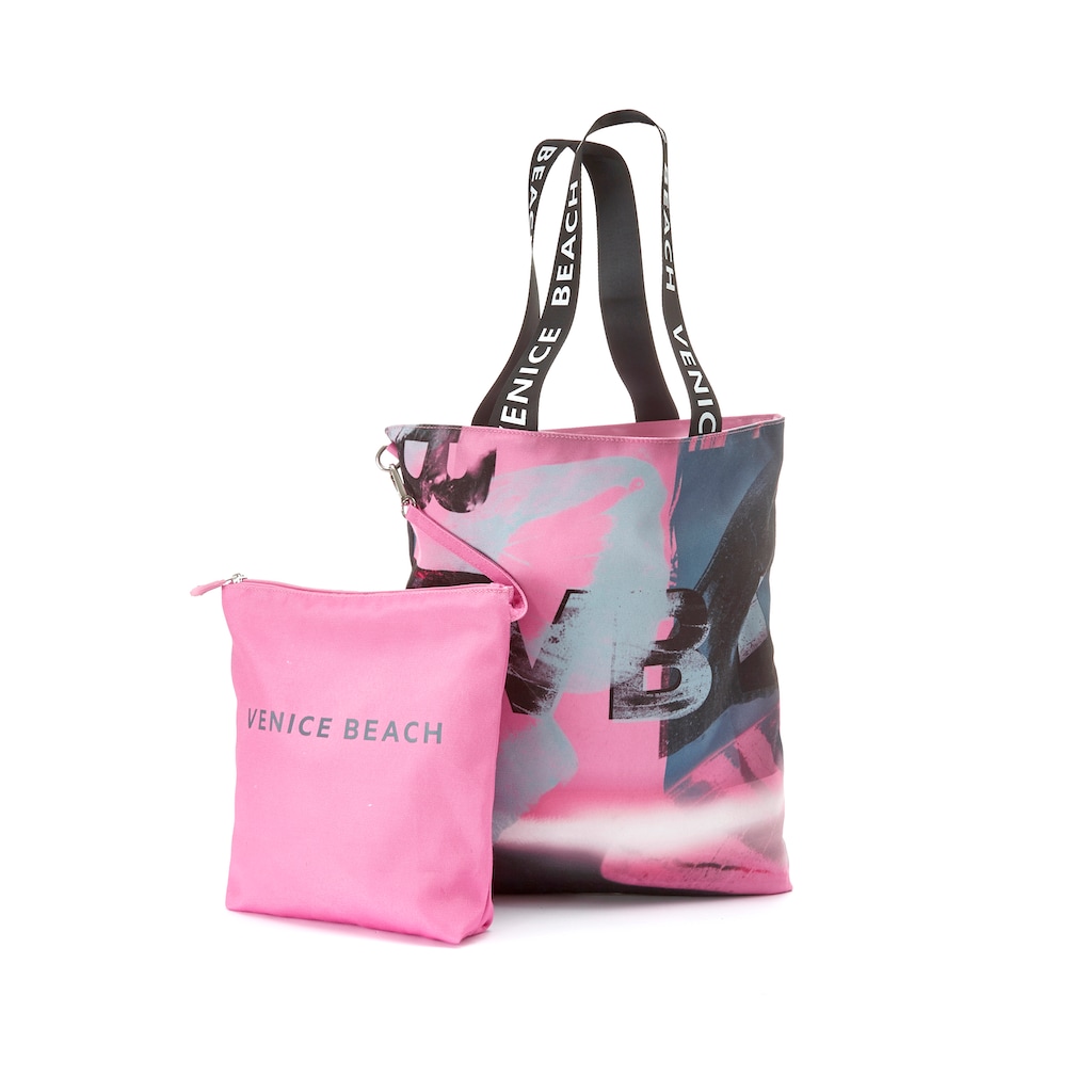 Venice Beach Shopper, große Umhängetasche mit Innentasche und sportlichem Design VEGAN