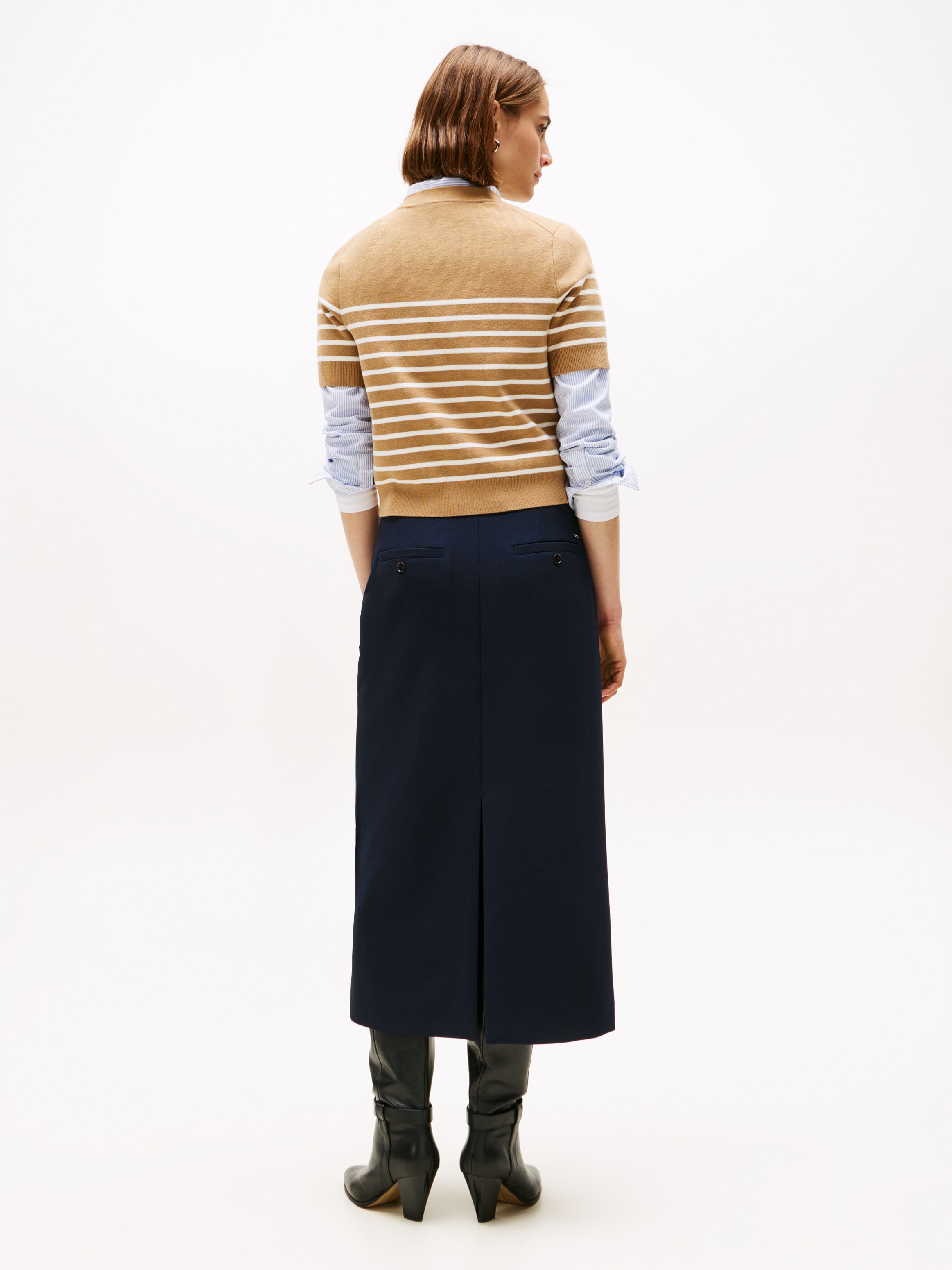 Tommy Hilfiger Strickjacke »CO JERSEY MID GG GOLD BTN CARDI«, mit goldfarbenen Knöpfen