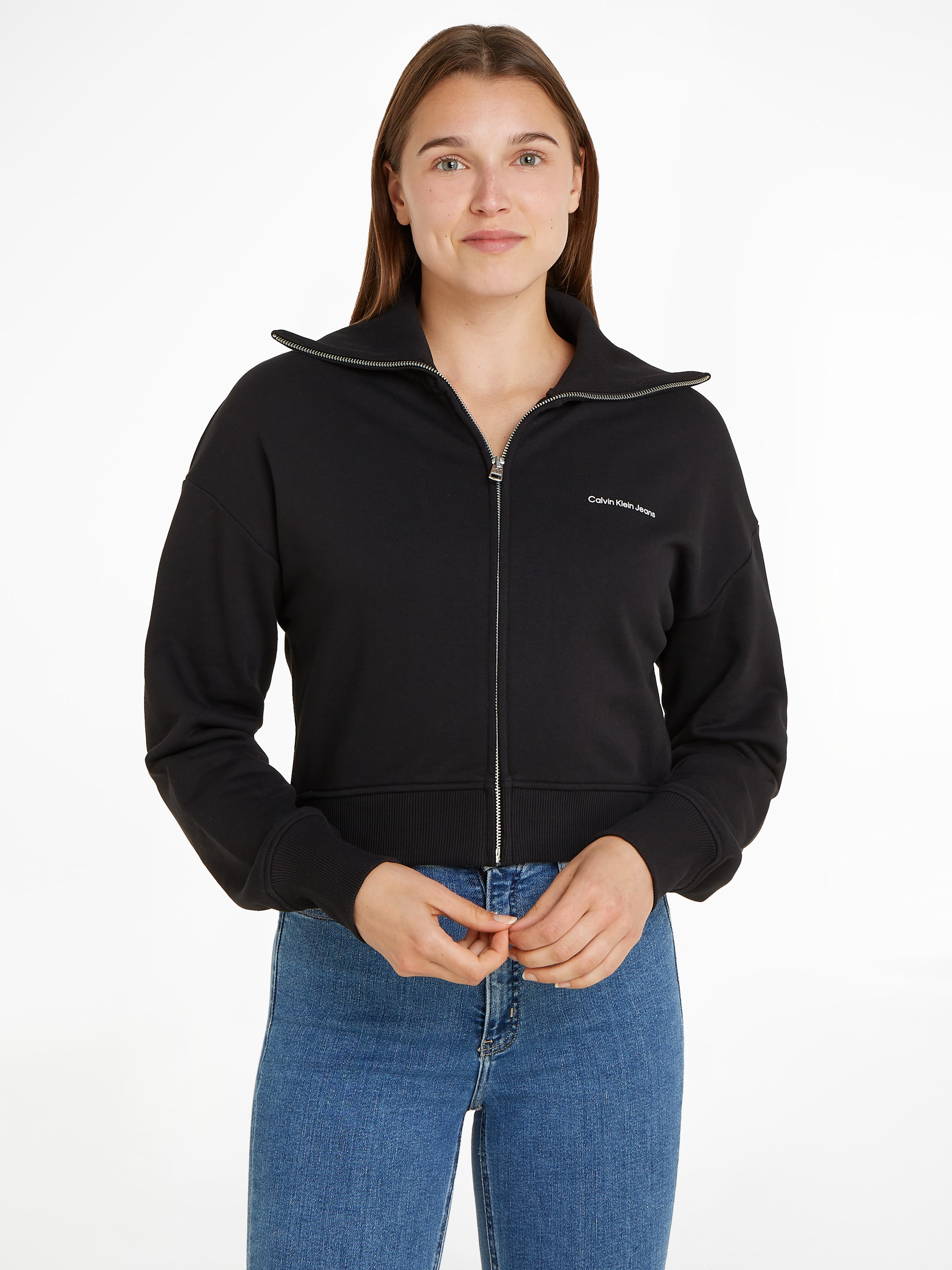 Sweatshirt »DIFFUSED MONOLOGO ZIP-THROUGH«, mit Logoschriftzug