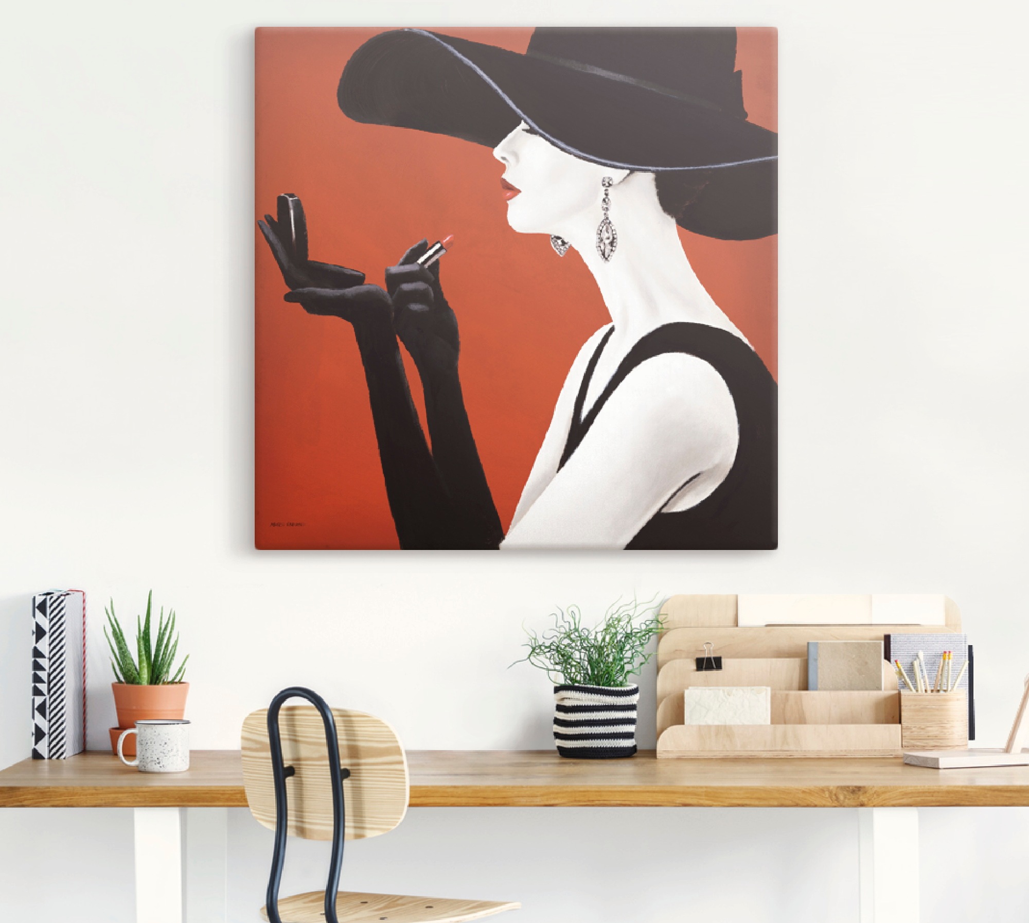 Artland Leinwandbild »Hut ab II« Frau 1 Stk. tlg. auf Holzrahmen gespannt