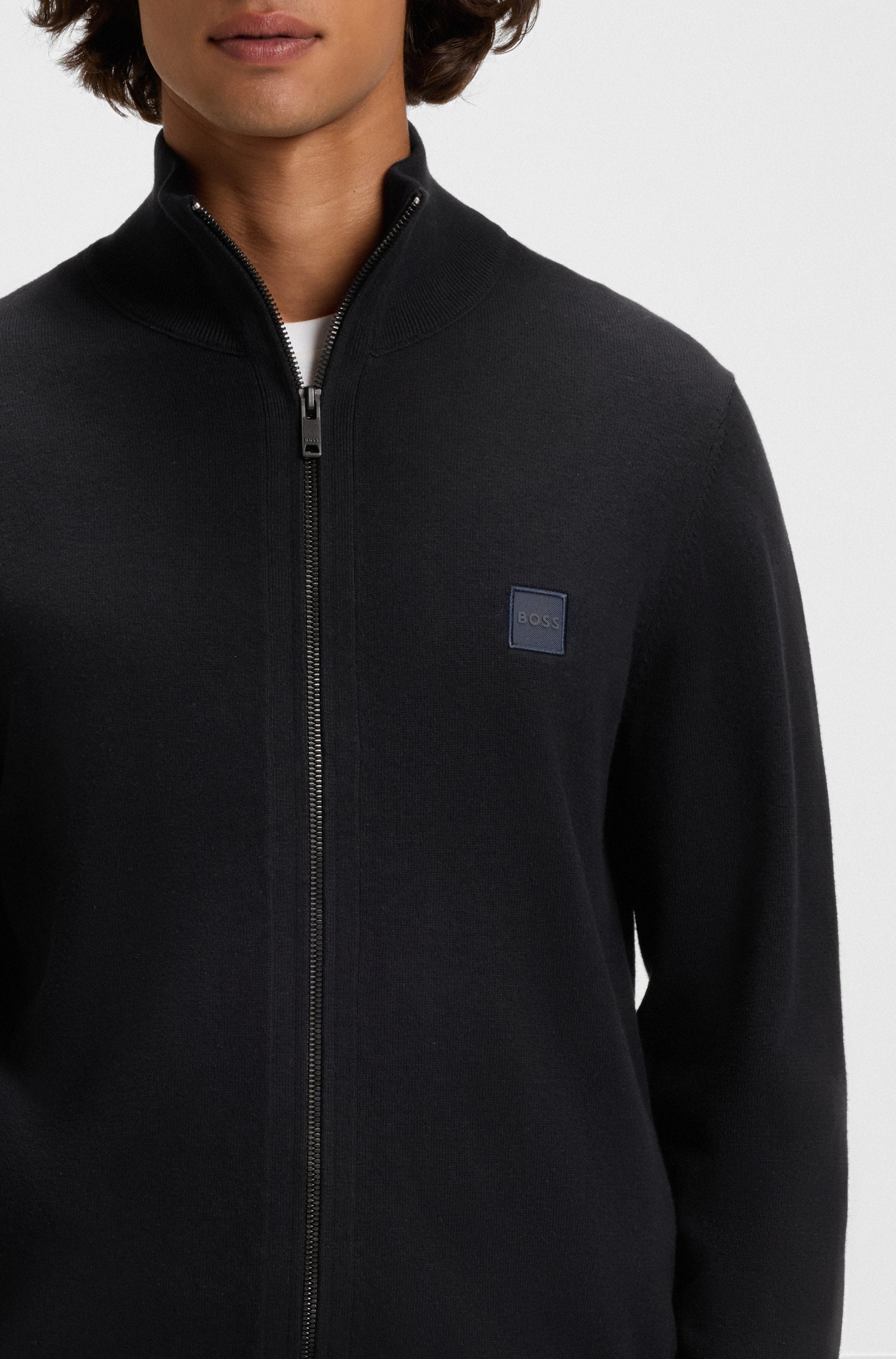 BOSS ORANGE Strickjacke »Kanozip« mit Reißverschluss