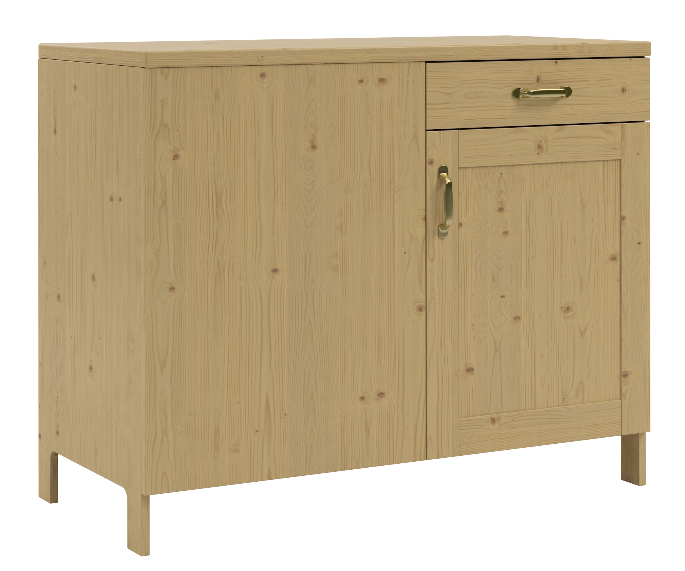 Home affaire Eckunterschrank »Alba«, (1 St.), Breite 110 cm, Kiefer massiv, 1 Tür, 1 Schubkasten