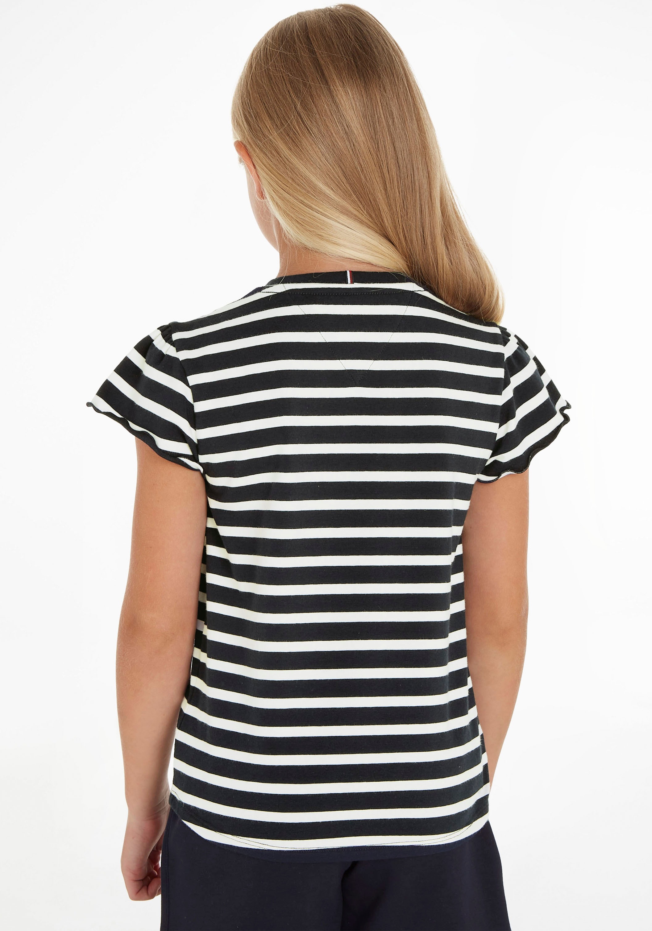 Tommy Hilfiger T-Shirt »STRIPED RUFFLE SLEEVE TOP S/S«