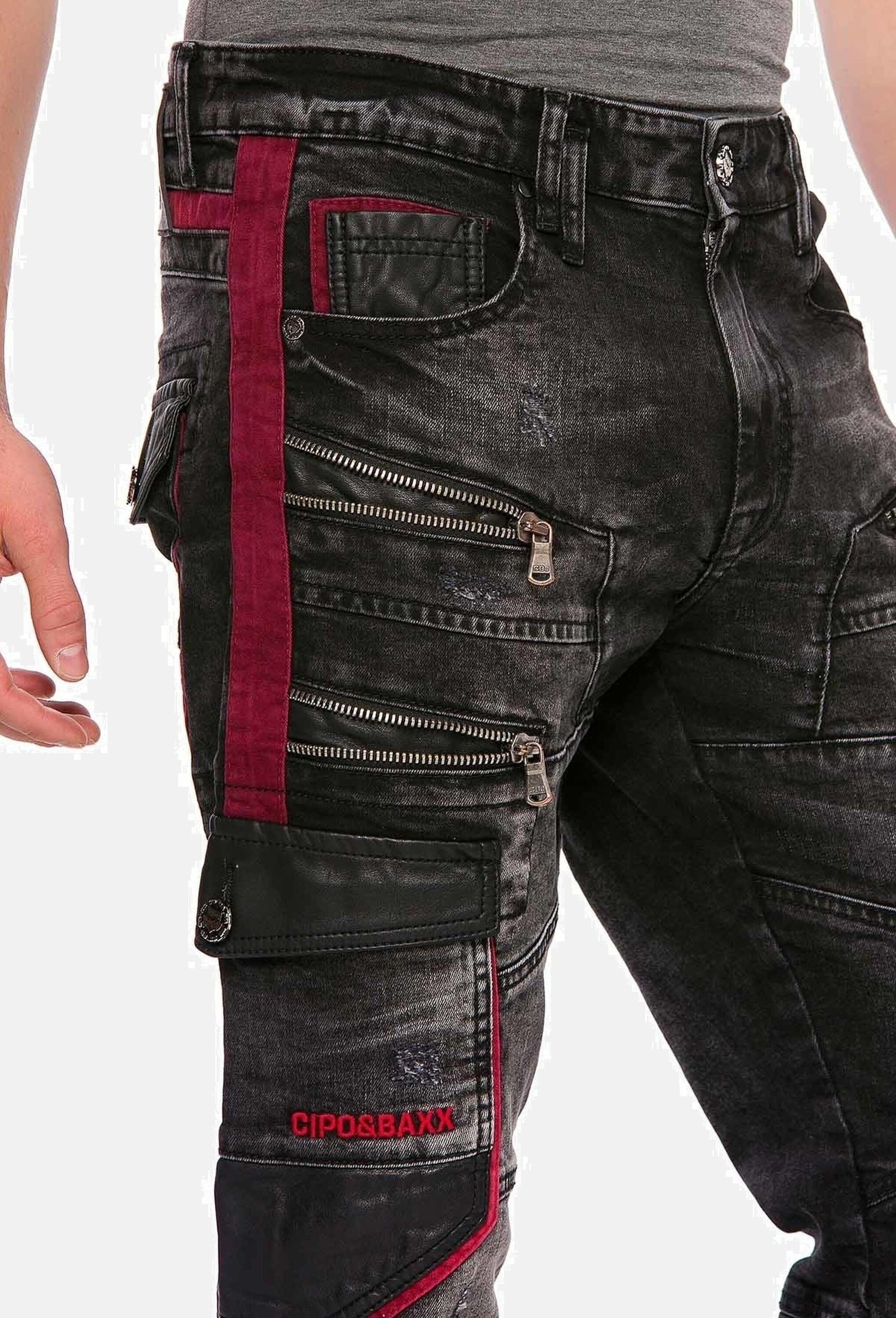 Cipo & Baxx Straight-Jeans »Cipo & Baxx Jeans« mit auffälligen Elementen, CD561