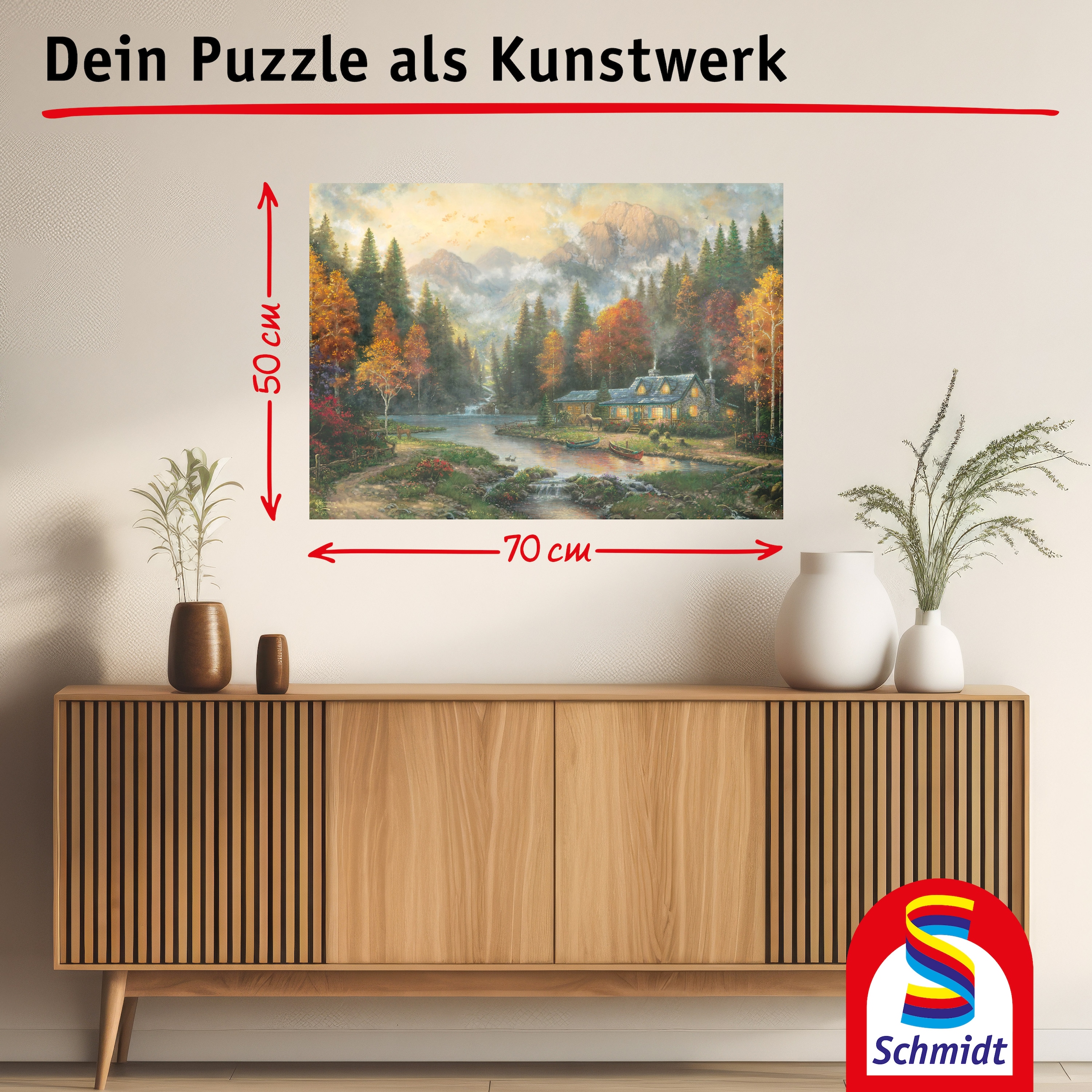 Schmidt Spiele Puzzle »Thomas Kinkade Studios, Herbstabend am See« Made in Germany