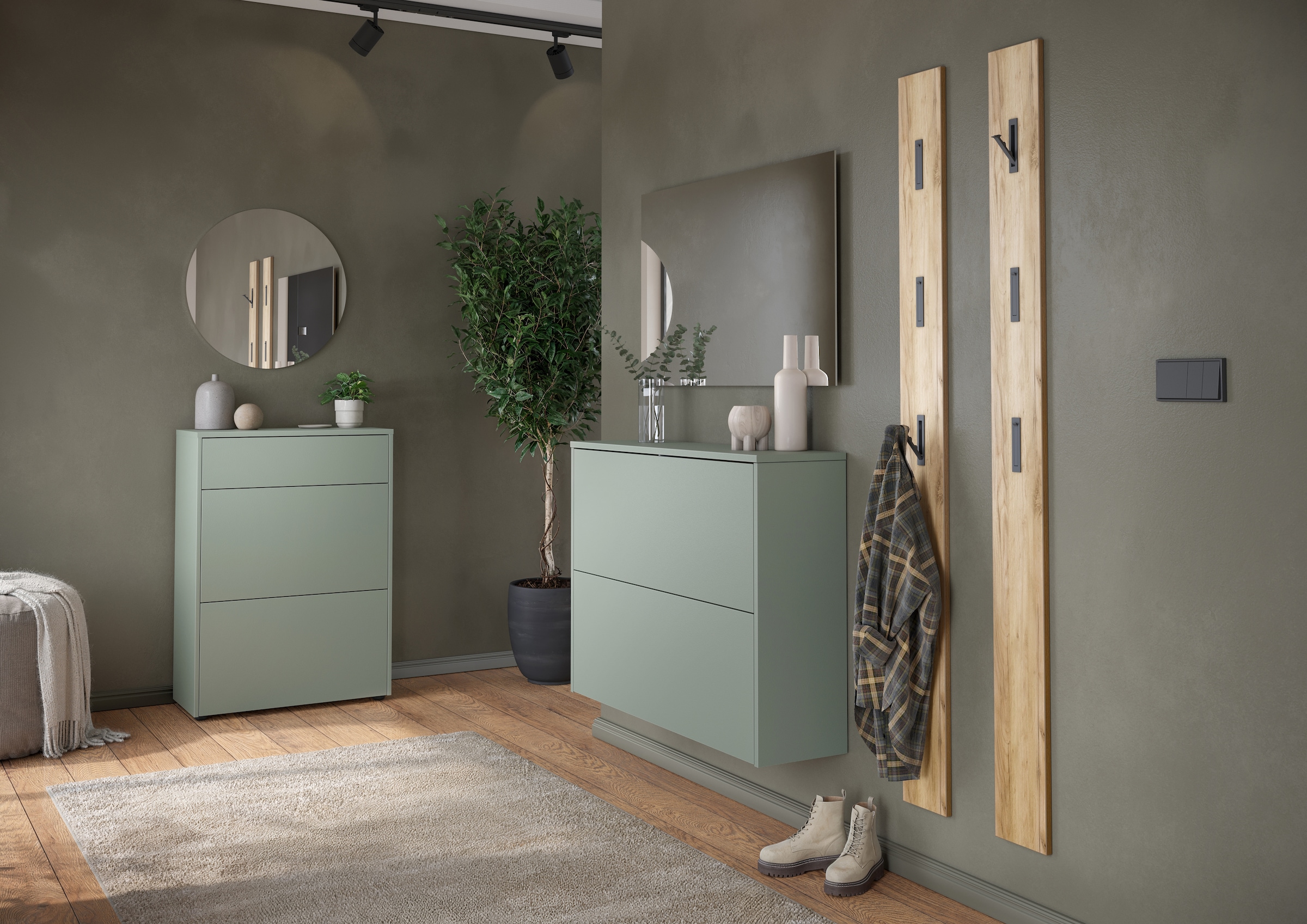 GERMANIA Hängeschuhschrank »Binetto« 1 Stk. tlg. Schuhschrank mit 4 Türen und Push-to-open Technik