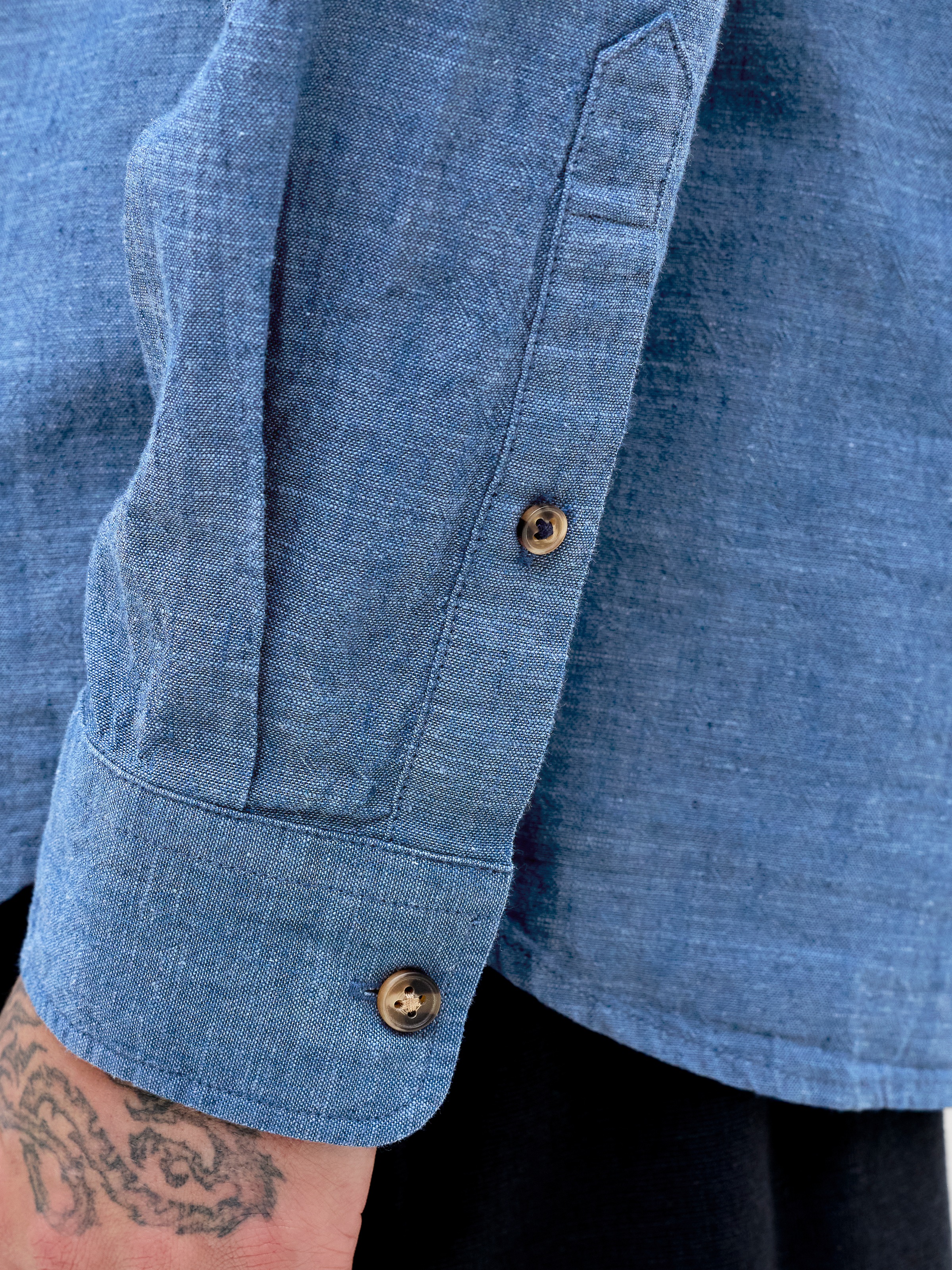 Jack & Jones Langarmhemd »JJESUMMER LINEN BLEND BAND SHIRT L/S SN« Baumwollmischung, regular fit