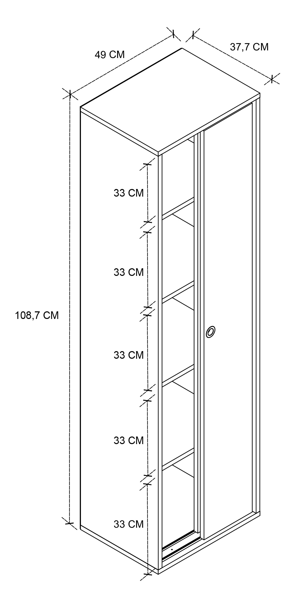 VCM Aktenschrank »VCM Büroschrank mit 5 Fächern | moderner Aktenschrank mit Schiebetüren | Maße ca. H. 168 x B. 49 x T. 38 cm ¿ Ulas 5-Fach«, (1 St.)