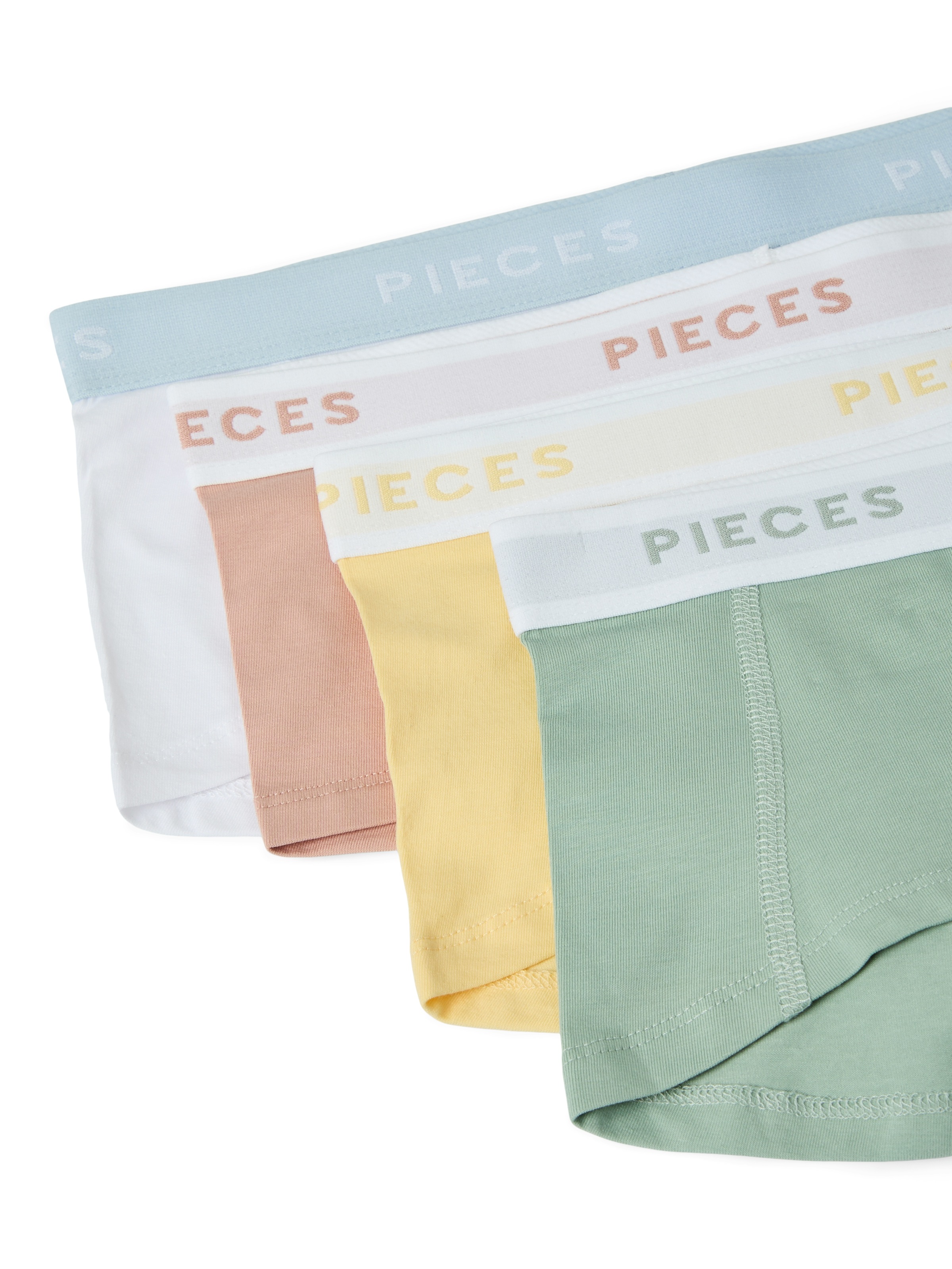 pieces Hipster »PCLOGO LADY 4 PACK SOLID NOOS BC« Packung, 4er-Pack, 4 Stk. Baumwollmischung