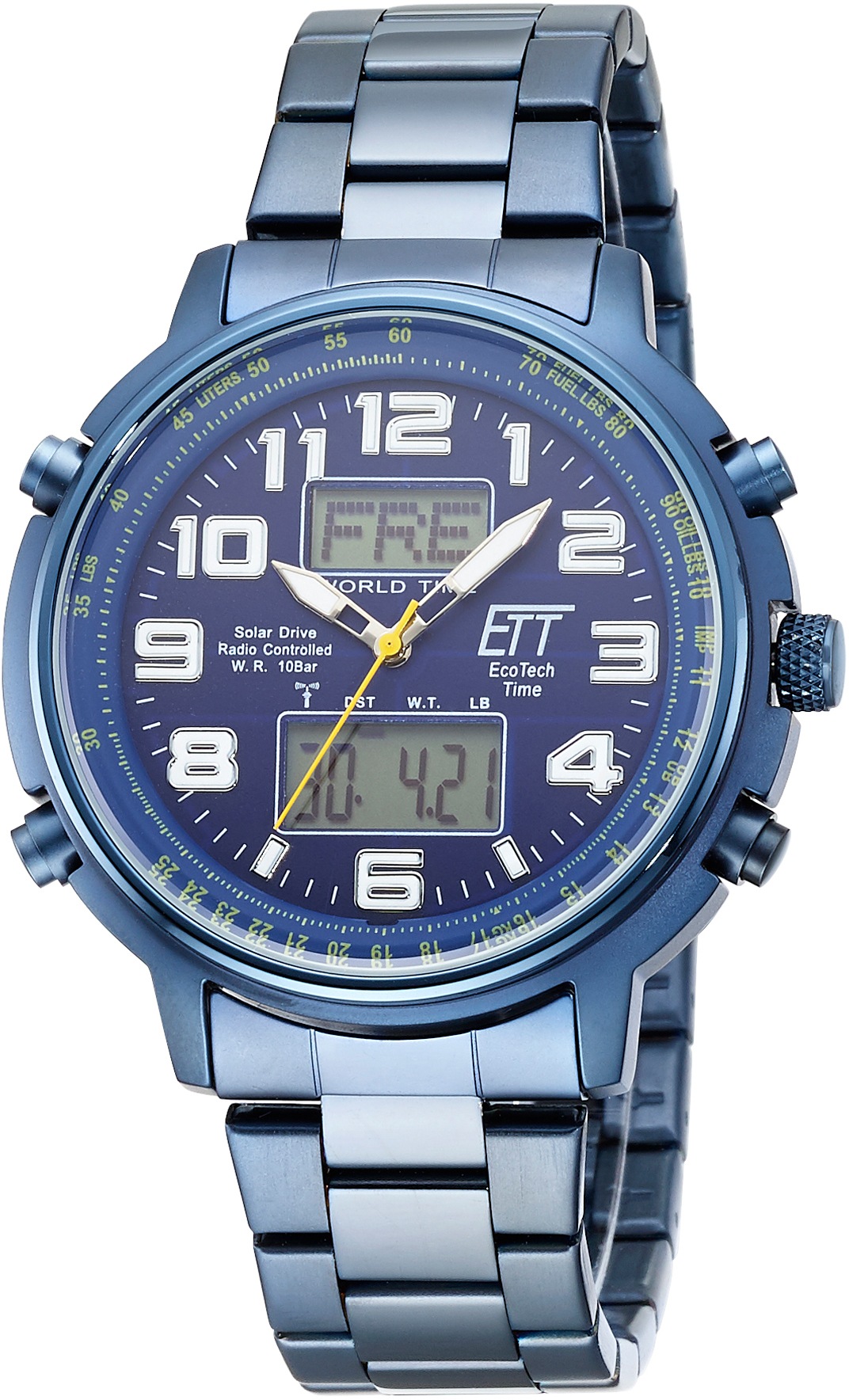 ETT Funkchronograph »Hunter, EGS-11445-32M«, Armbanduhr, Herrenuhr, Stoppfunktion, Datum, Solar