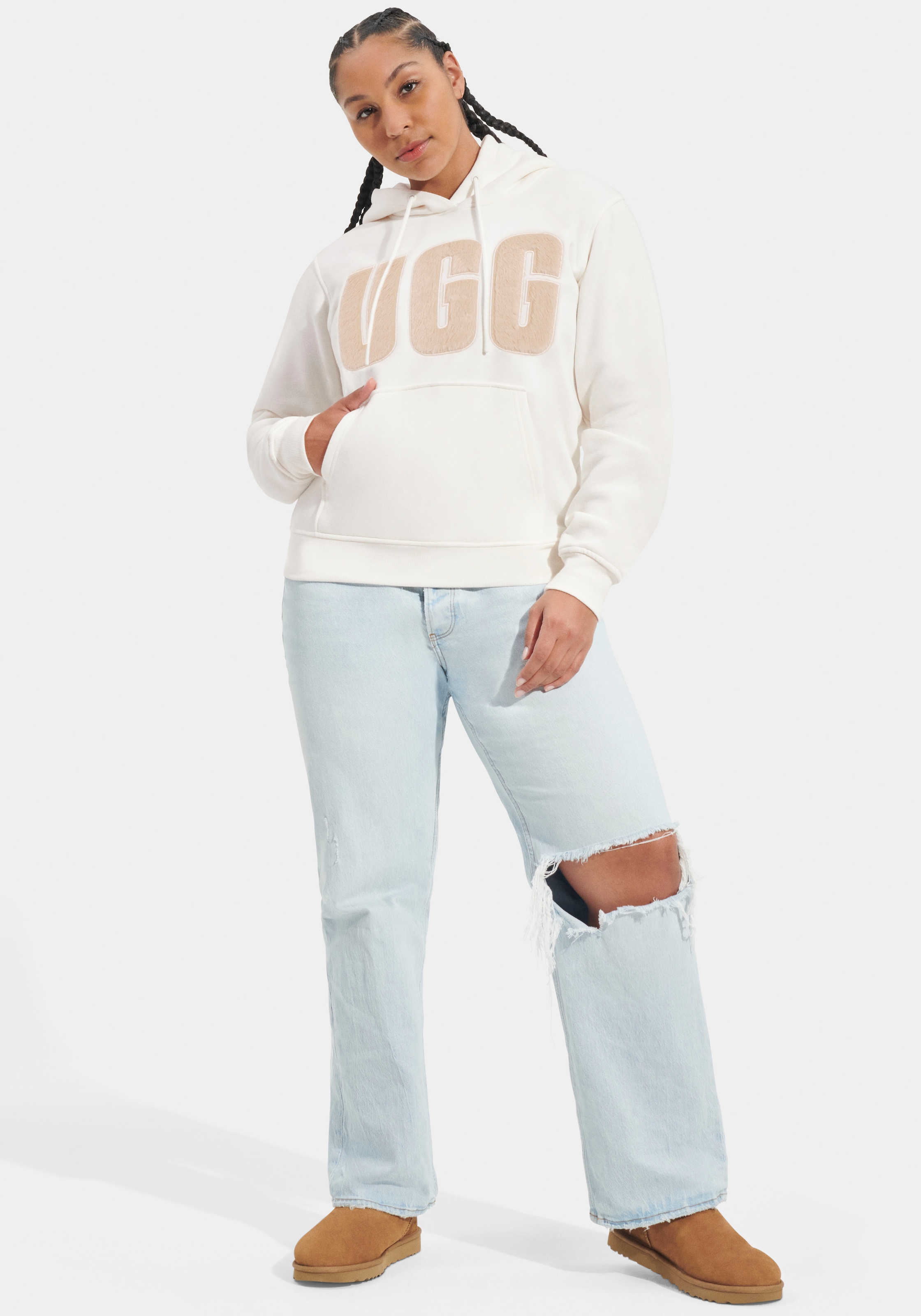 UGG Kapuzensweatshirt »Rey UGGfluff Logo Hoodie«