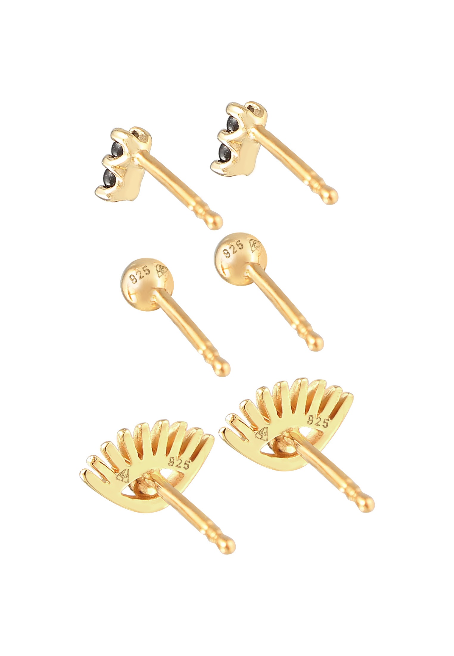 Elli Ohrstecker-Set »Ohrringe Stecker Evil Eye Kugel Kristall 3er Set 925 Silber«
