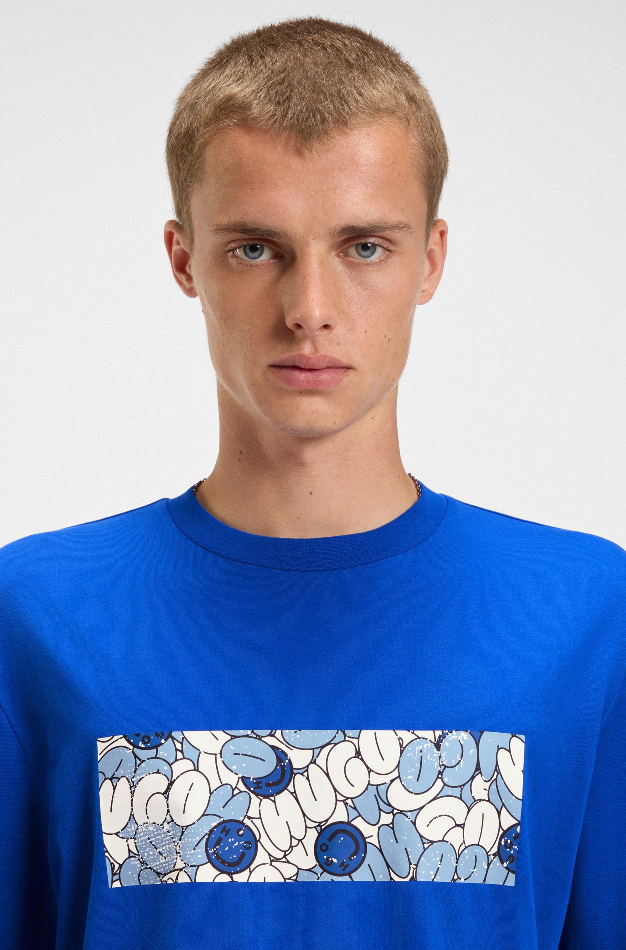 HUGO Blue T-Shirt »Nurix«, mit coolem Druck