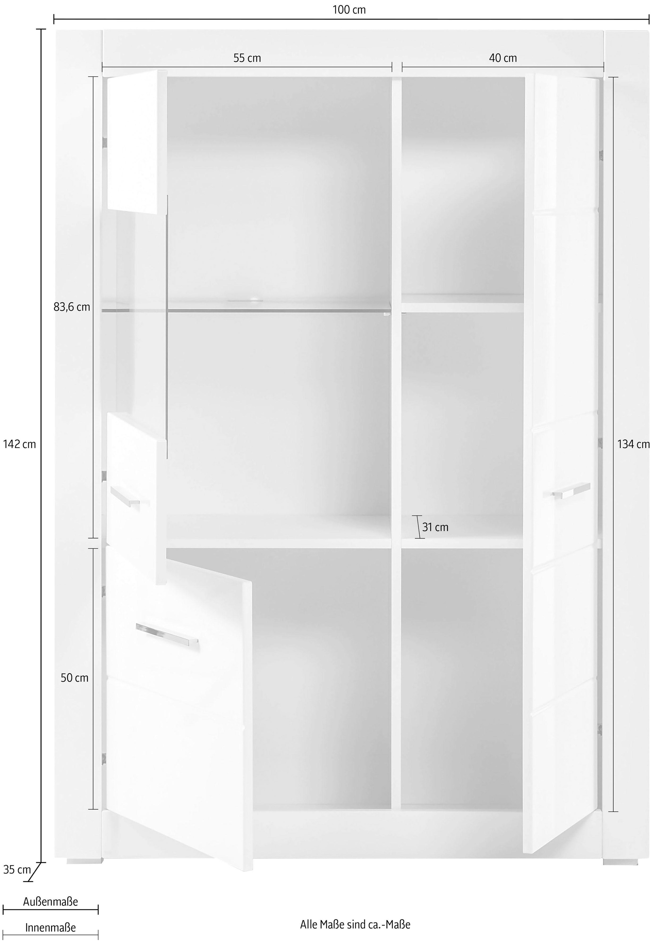 INOSIGN Vitrine »BIANCO«, Höhe 142 cm online bei OTTO