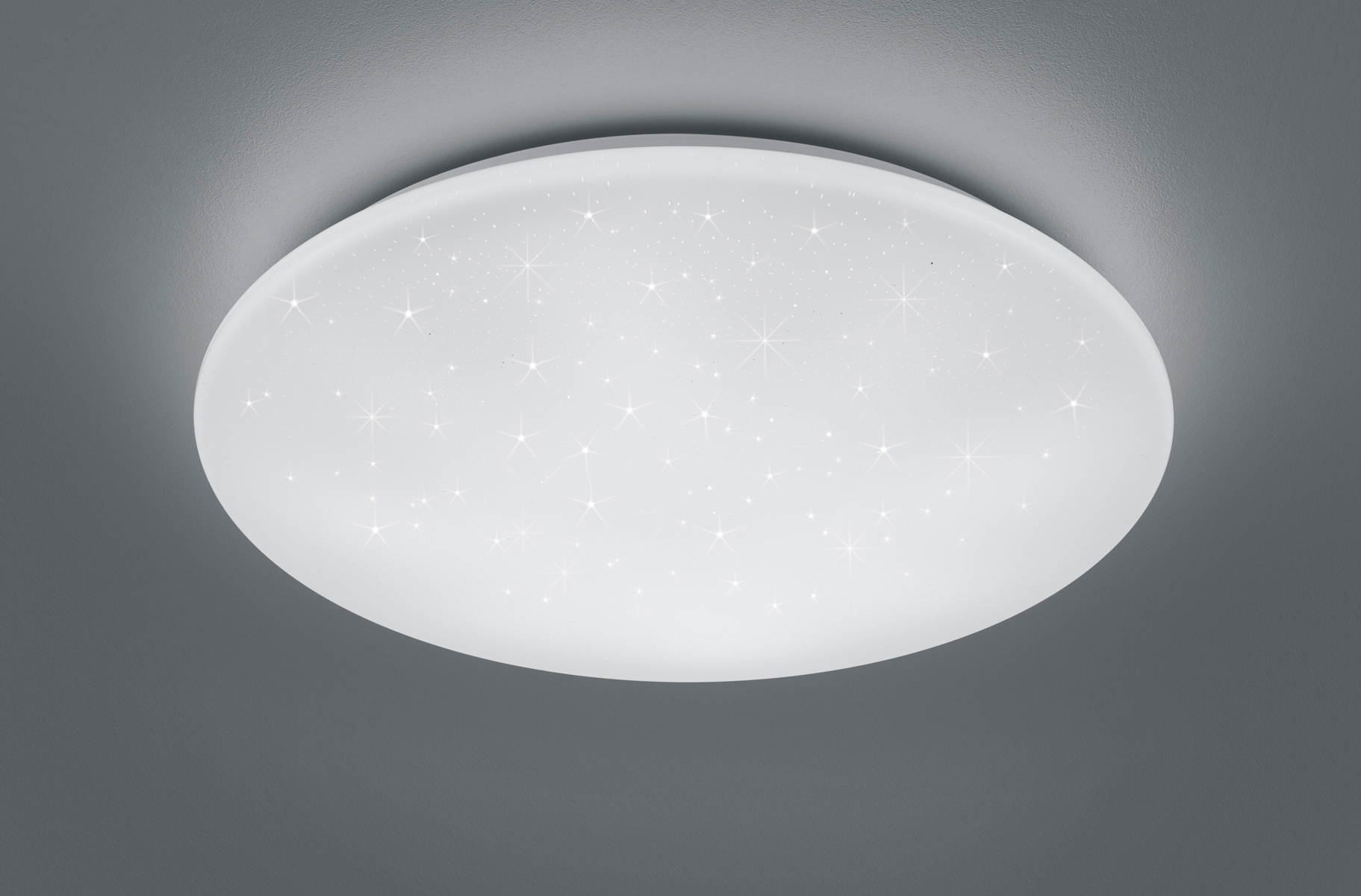REALITY Leuchten LED Deckenleuchte »Kato«, 1 flammig, Leuchtmittel LED-Board | LED fest integriert, Deckenlampe, weiß, Sternenlichteffekt, Fernbedienung, dimmbar