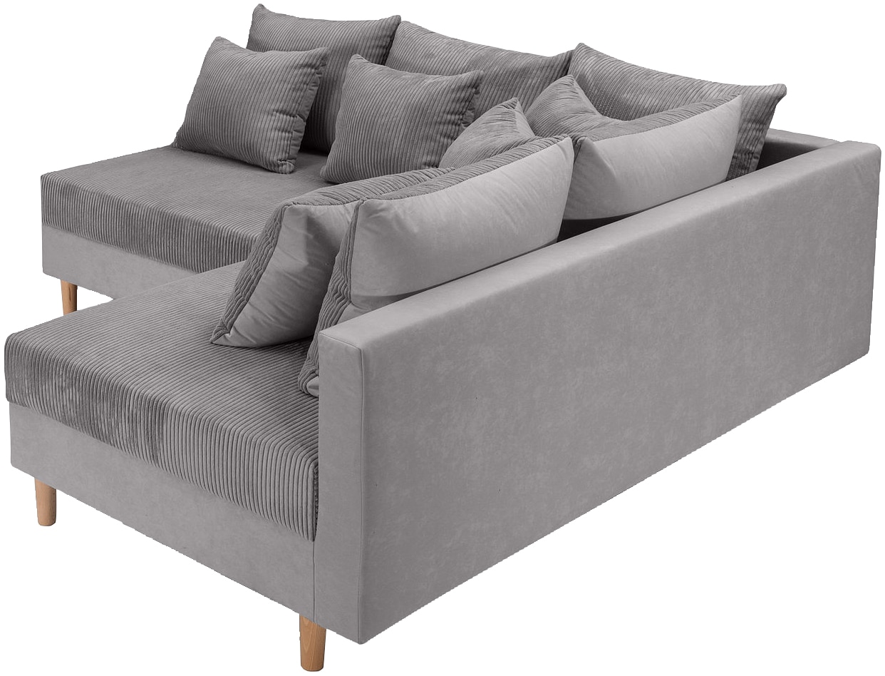 COLLECTION AB Ecksofa »L-Form«, Ecksofa,Ottomane rechte Seite montierbar,Komfortablen bonnelfederkern