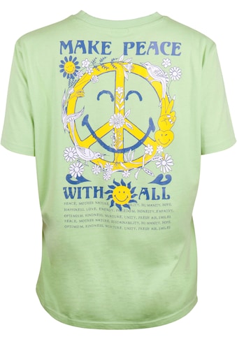 T-Shirt, mit Peace Zeichen Rückendruck - Smiley Word Collection