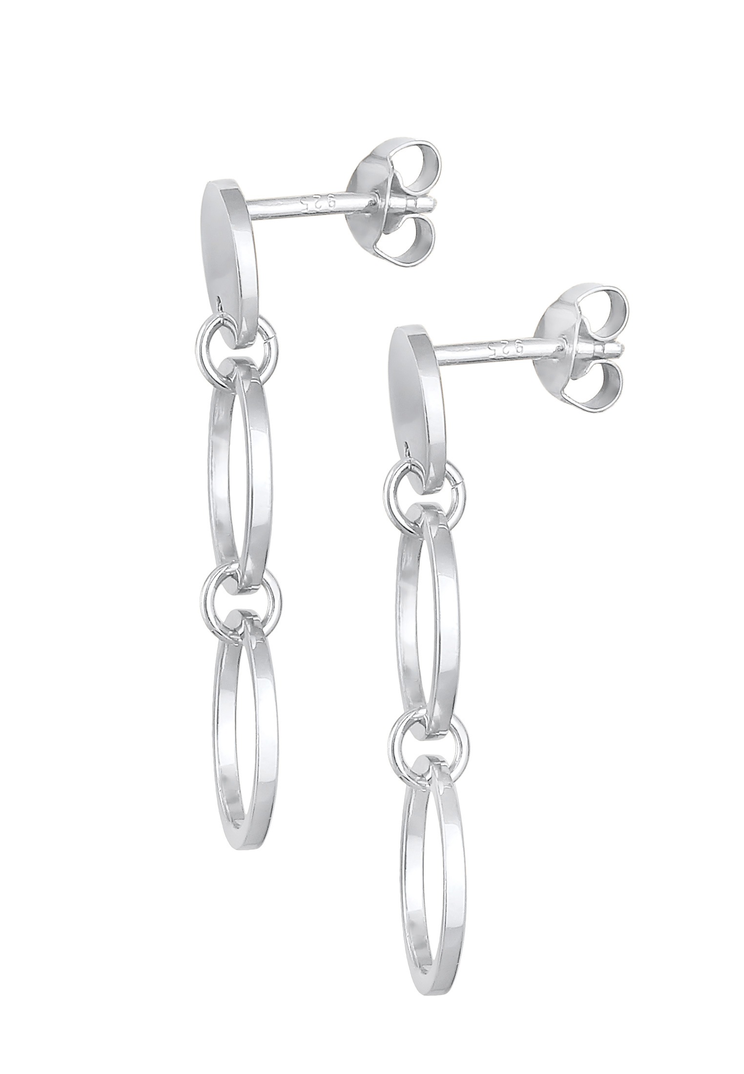 Elli Paar Ohrstecker »Ohrringe Hänger Plättchen Ringe Kreis 925 Silber«