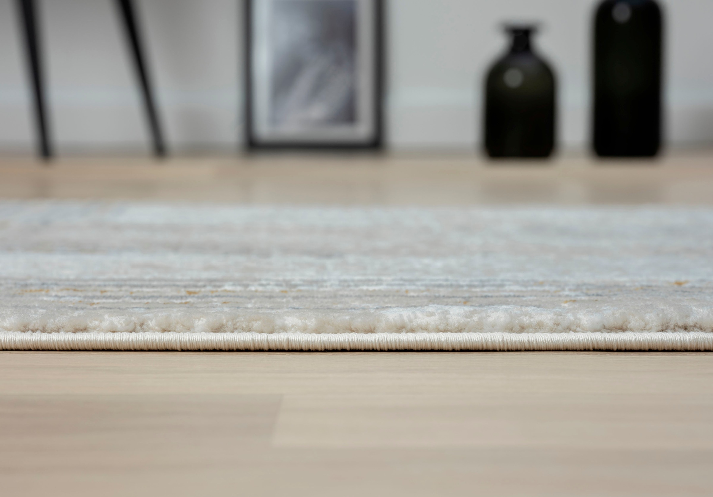 Myflair Möbel & Accessoires Teppich »My Way« rechteckig 10 mm Höhe Kurzflor, Retro-Design, besonders weich durch Microfaser, mit Fransen