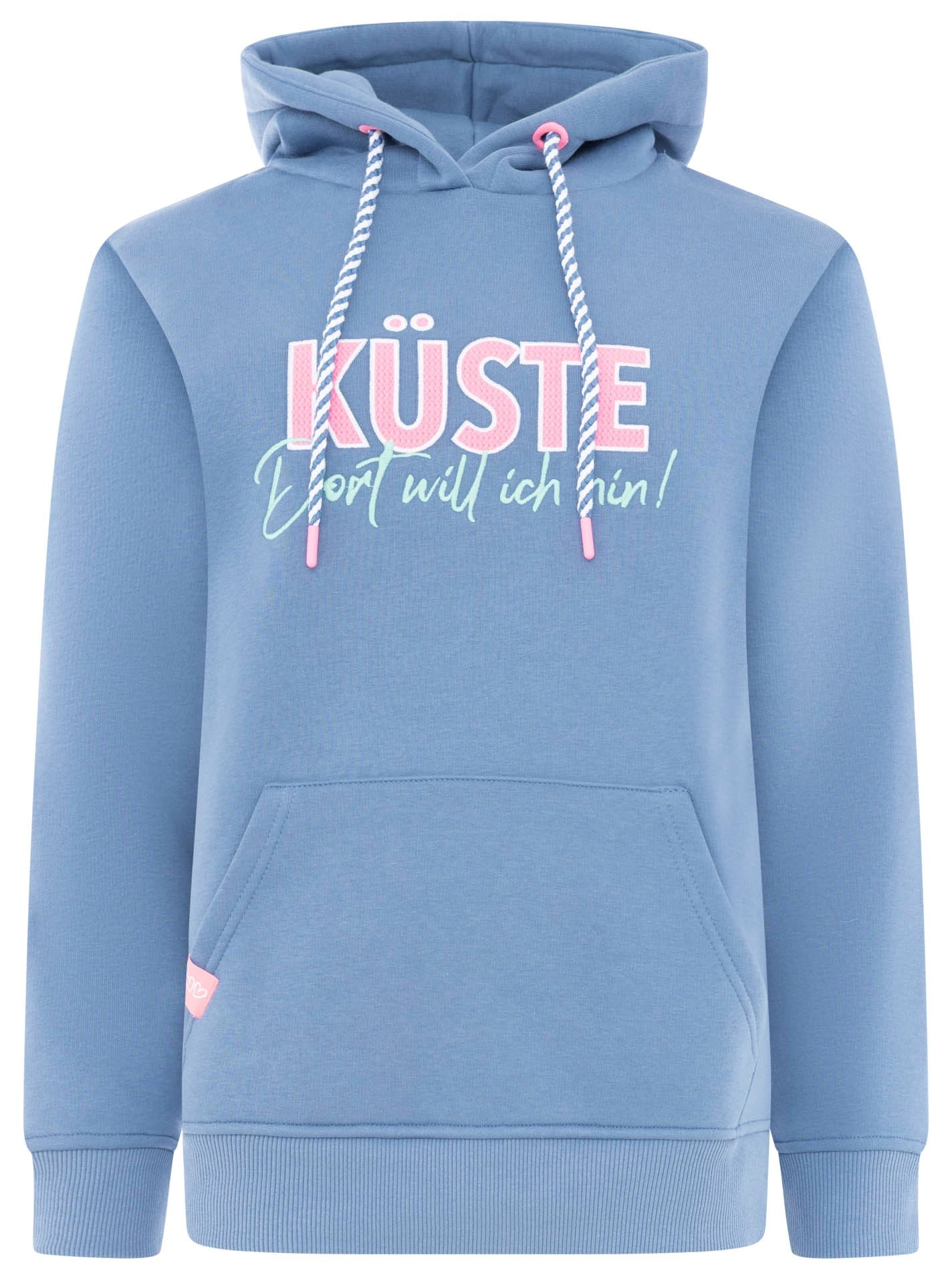 Zwillingsherz Hoodie »"Küste"«, statement Stickerei, gestreifte Kordel, Kapuze
