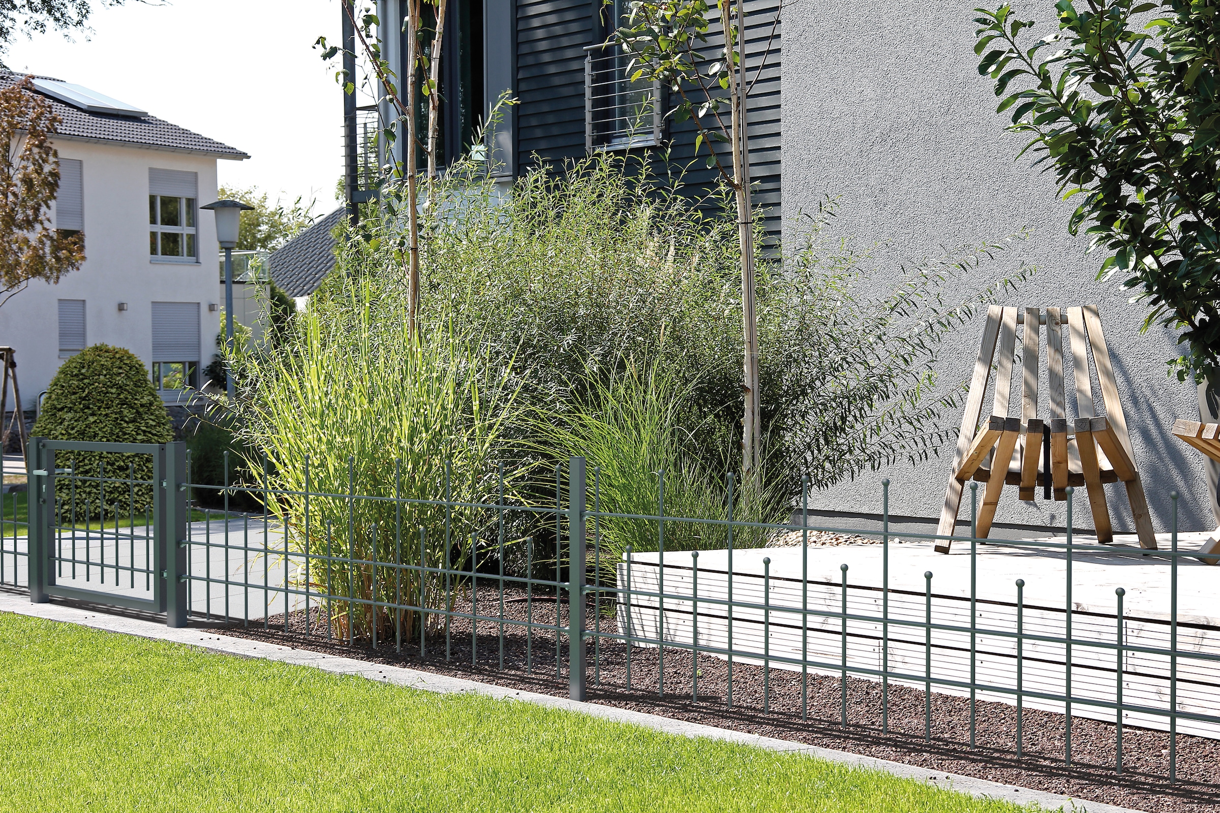 Alberts Metallzaun »Anbauset Madrid« Höhe: 49,5, 73,5 und 98,5 cm, Breite: 200 cm, zum Einbetonieren