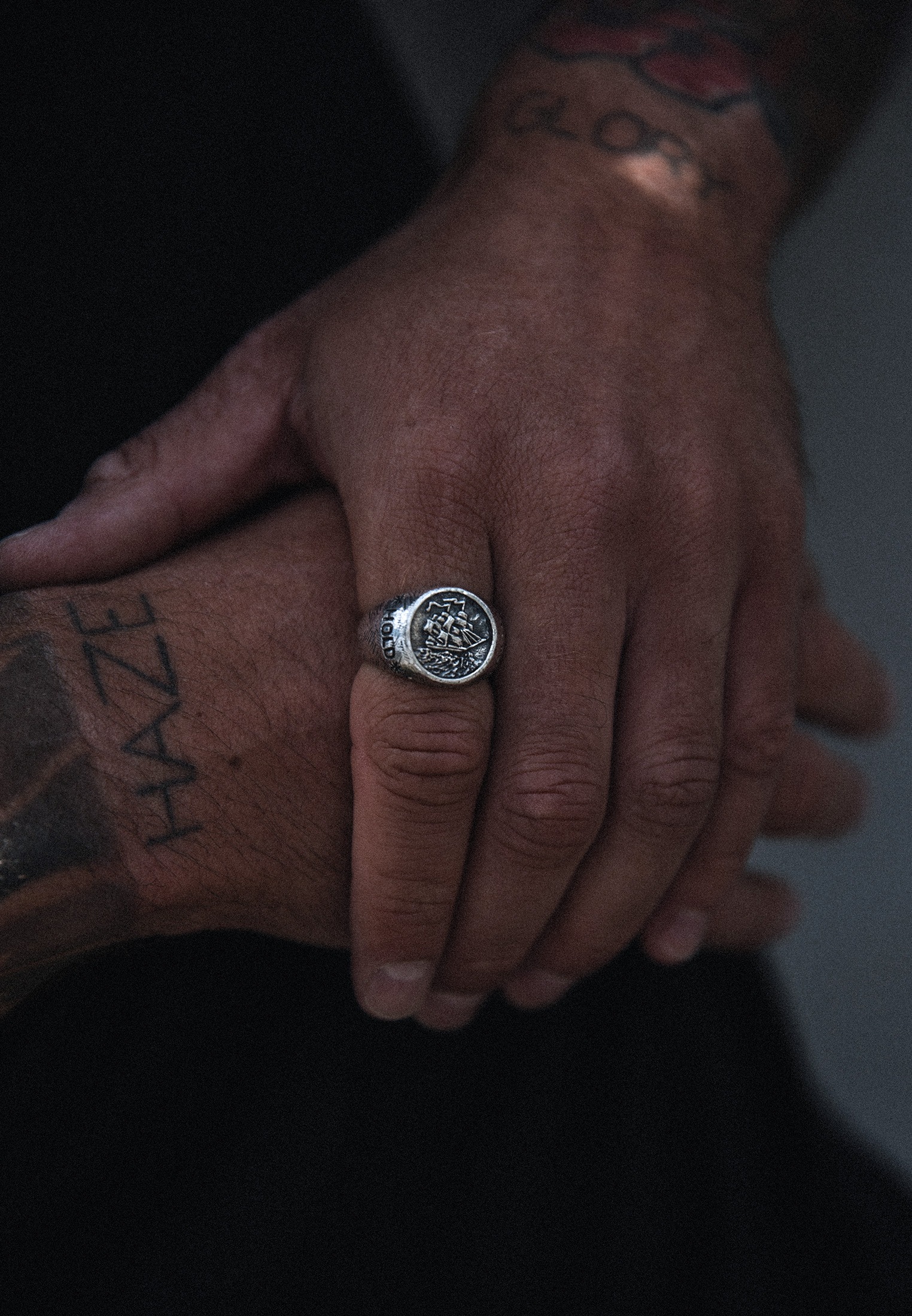 HAZE & GLORY Siegelring »Ring Siegelring - Hold Fast Piratenschiff 925 Silber«