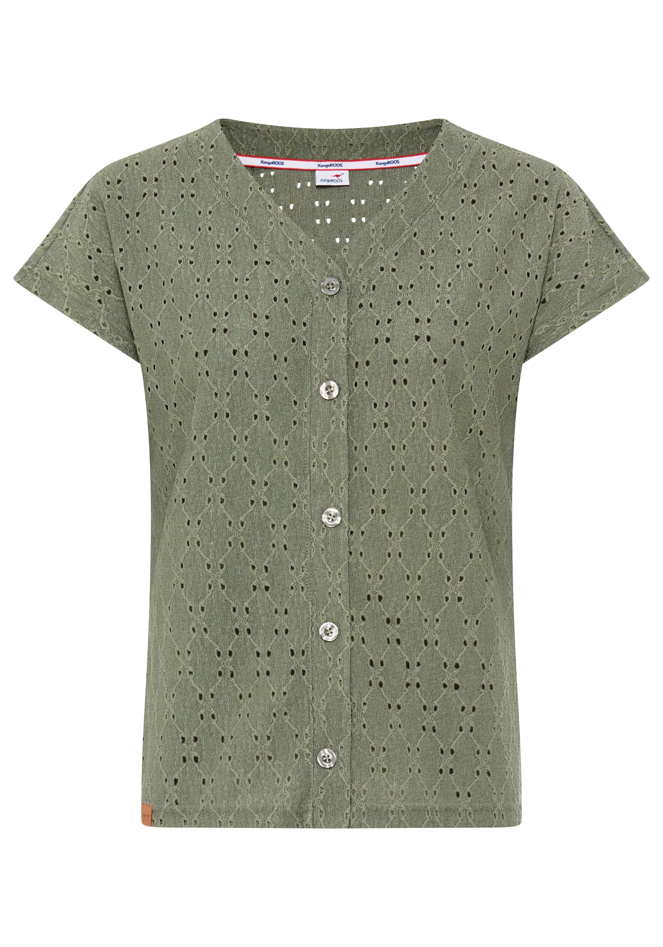 KangaROOS T-Shirt figurumspielende Passform, kurze Ärmel, hüftlange Schnittform