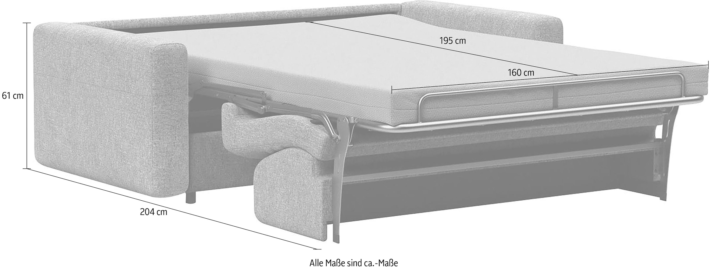 INNOVATION LIVING ™ 3-Sitzer »Killian hochwertige Dauerschlaffunktion, Design und extra Komfort,«, innenliegende Federkernmatratze; Schlafhöhe 55cm