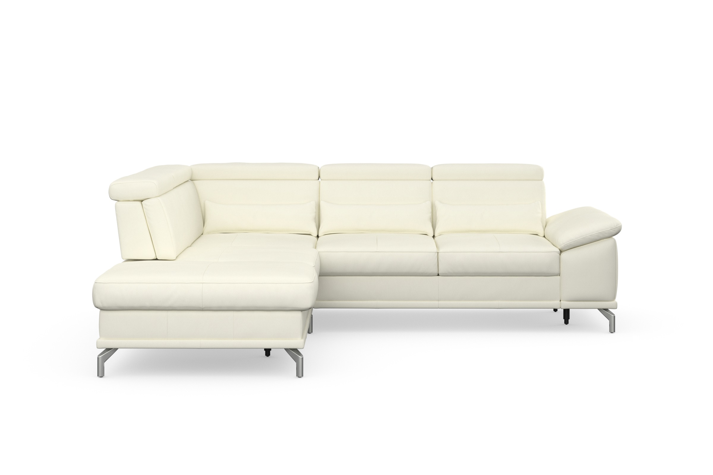 sit&more Ecksofa »Cabrio L-Form, B: 274 cm, mit Sitztiefen-, Arm- & Kopfteilverstellung«, 3 Nierenkissen, Federkern, optional Bettfunktion und Stauraum
