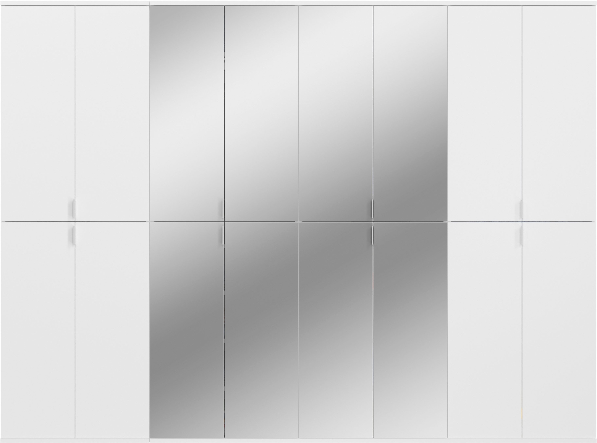 INOSIGN Garderoben-Set »Trondheim, Breite 244 cm, best. aus 4 Schränken, 16 Türen, 36 Fächer«, (Set, 4 St.), inkl. ausziehbarer Kleiderstange, Garderobenschrank, Kleiderschrank