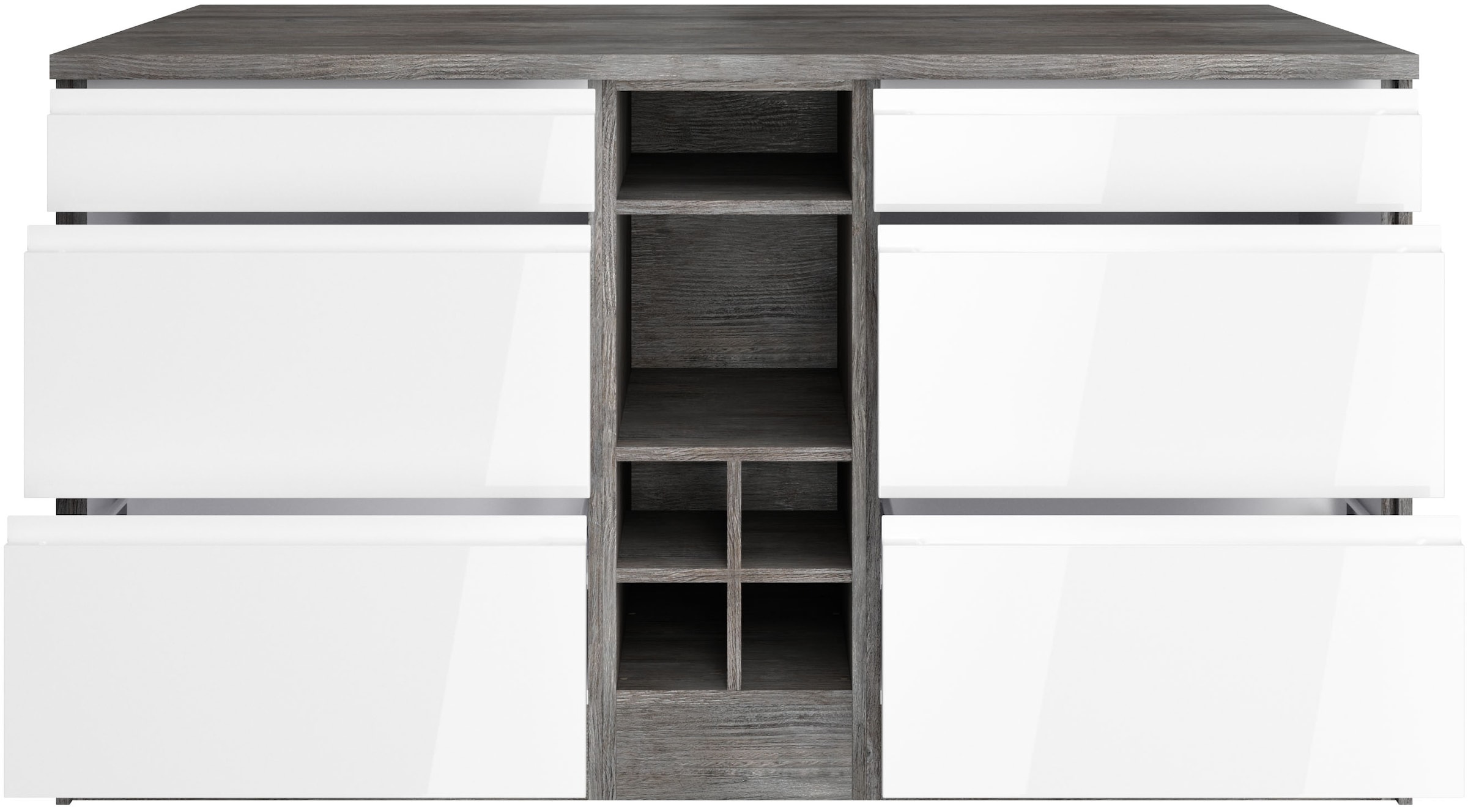KOCHSTATION Kücheninsel »KS-Virginia«, Breite 153 cm, MDF-Fronten, Flaschenregal
