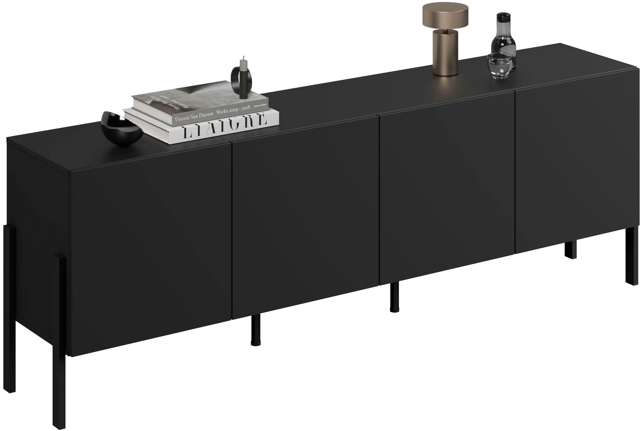 OTTO home Kommode »Jukon,Breite 200 cm, moderne grifflose Kommode,4 Türen« Sideboard, Anrichte viel Stauraum, push-to-open-Funktion